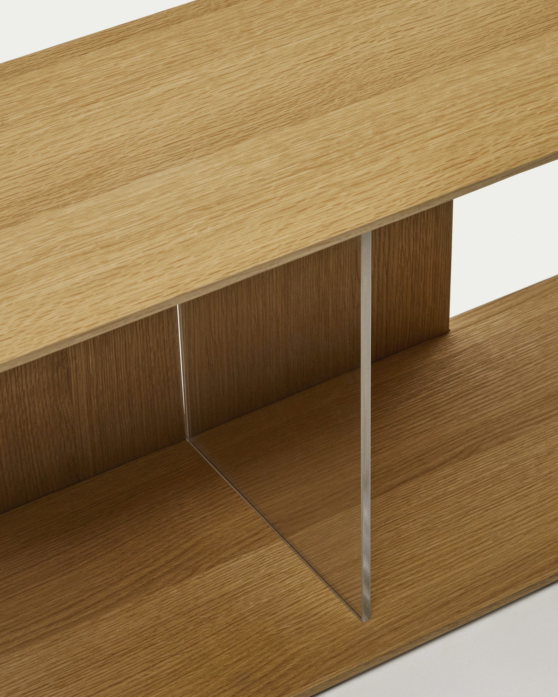Litto set of 6 modular shelving units in oak wood veneer, 101 x 152 cm