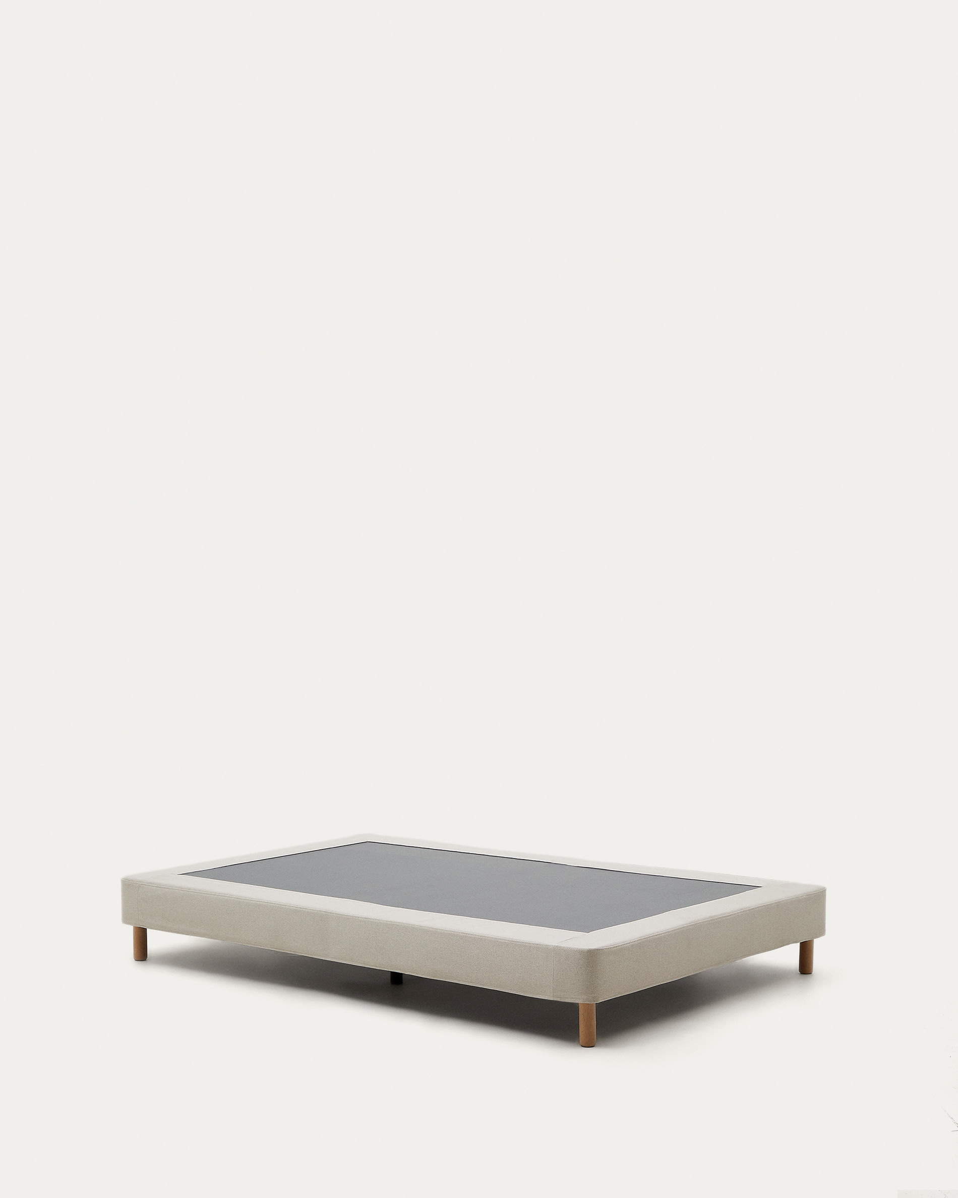 Ofelia base with ecru removable cover and solid beech wooden legs for a 90 x 200 cm mattress FSC Mix Credit