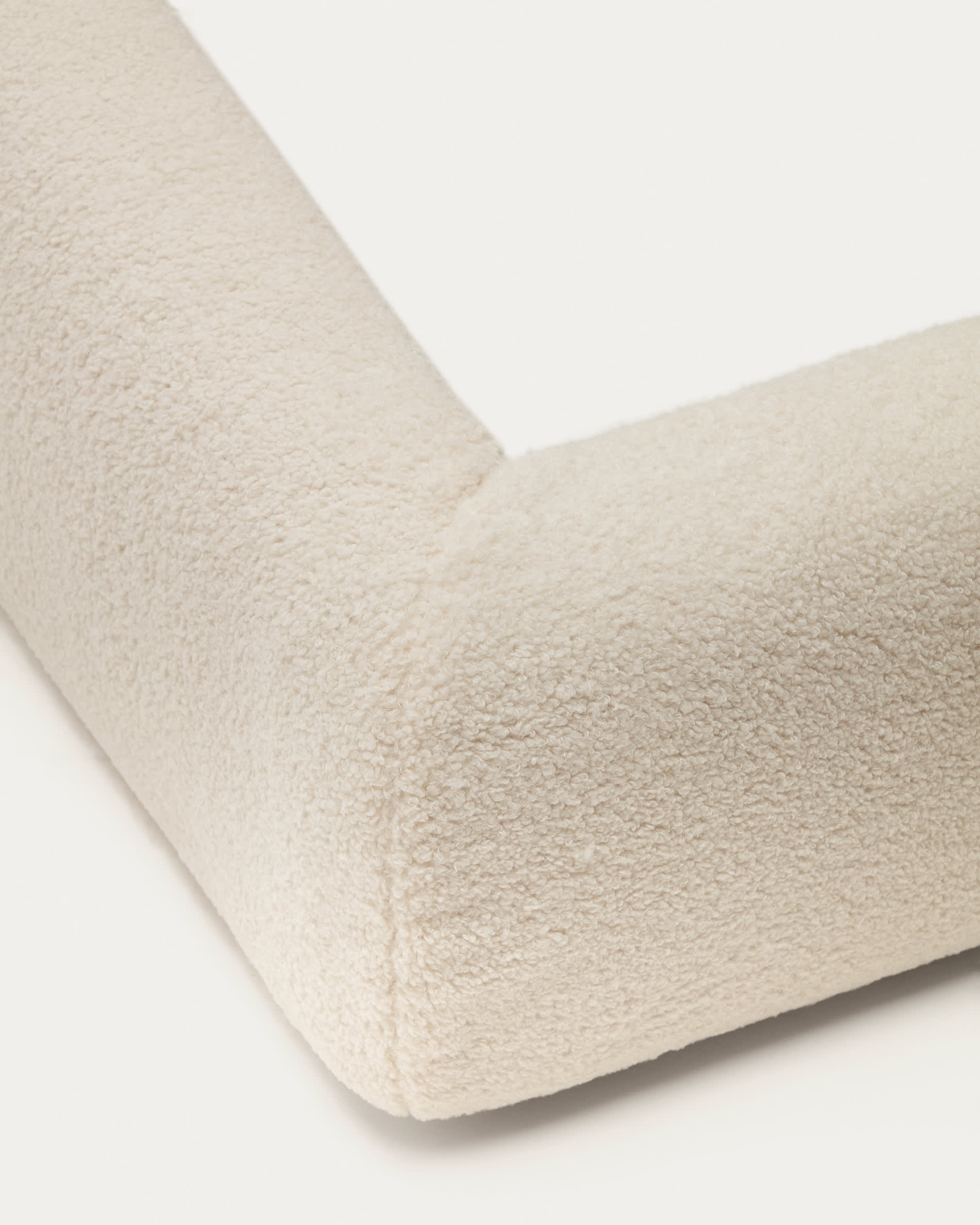 Martina bed with ecru bouclé removable cover for 160 x 200 cm mattress FSC Mix Credit