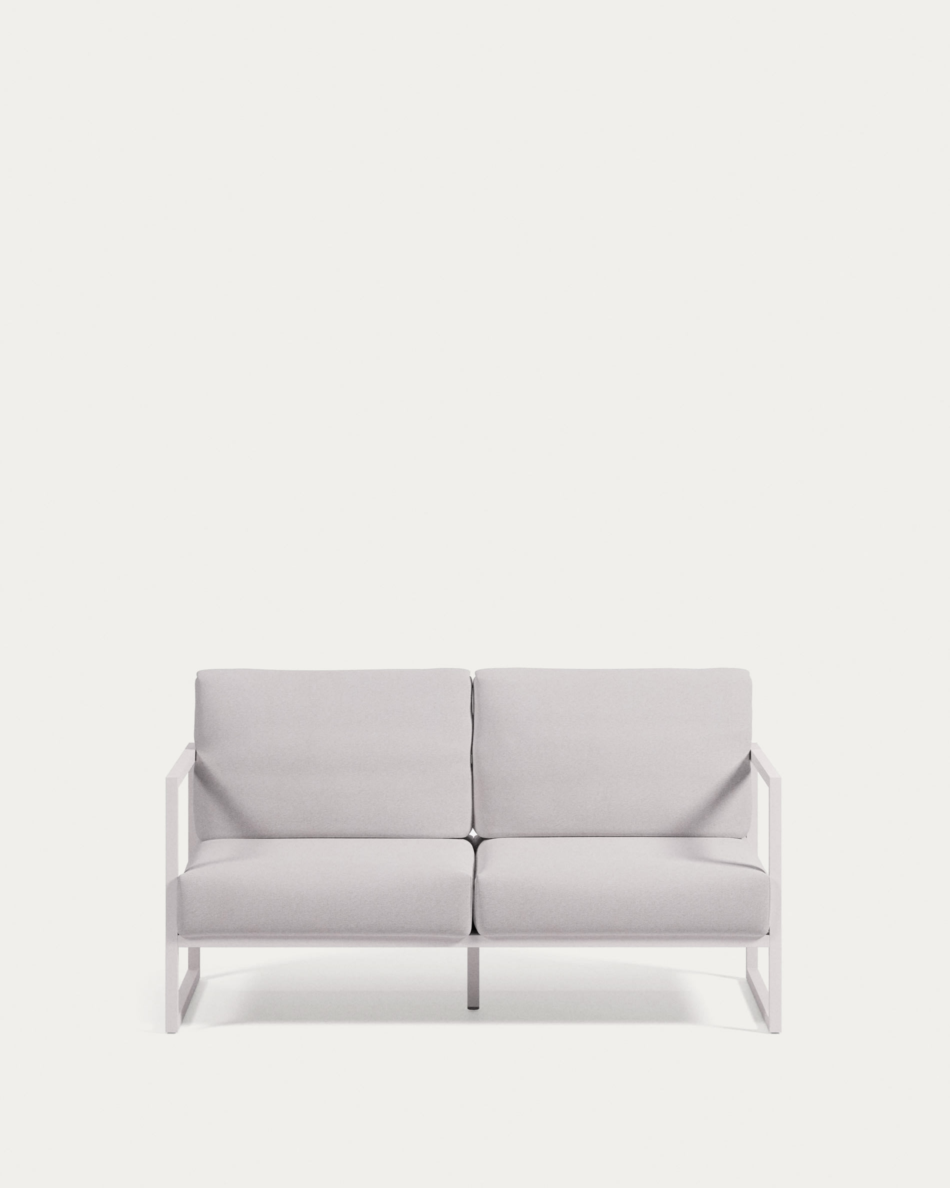 Comova 100% outdoor 2-seater sofa in white and white aluminium, 150 cm