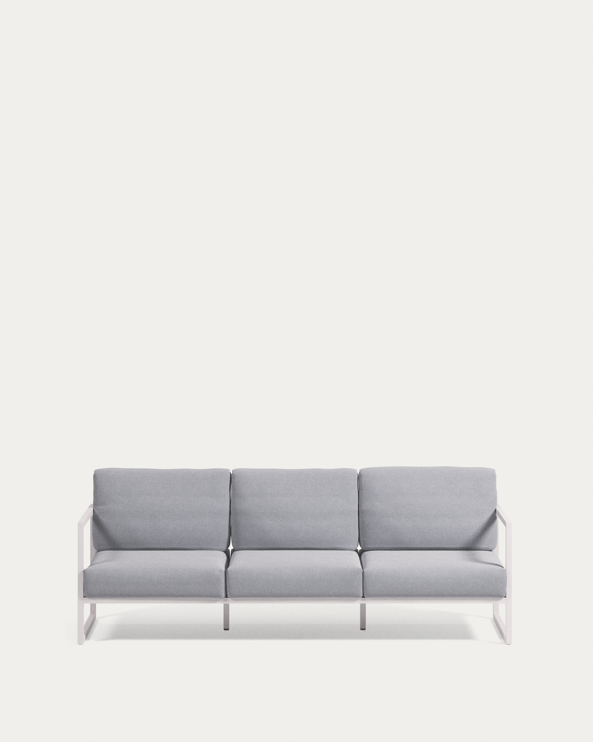 Comova 100% outdoor 3-seater sofa in blue and white aluminium, 222 cm