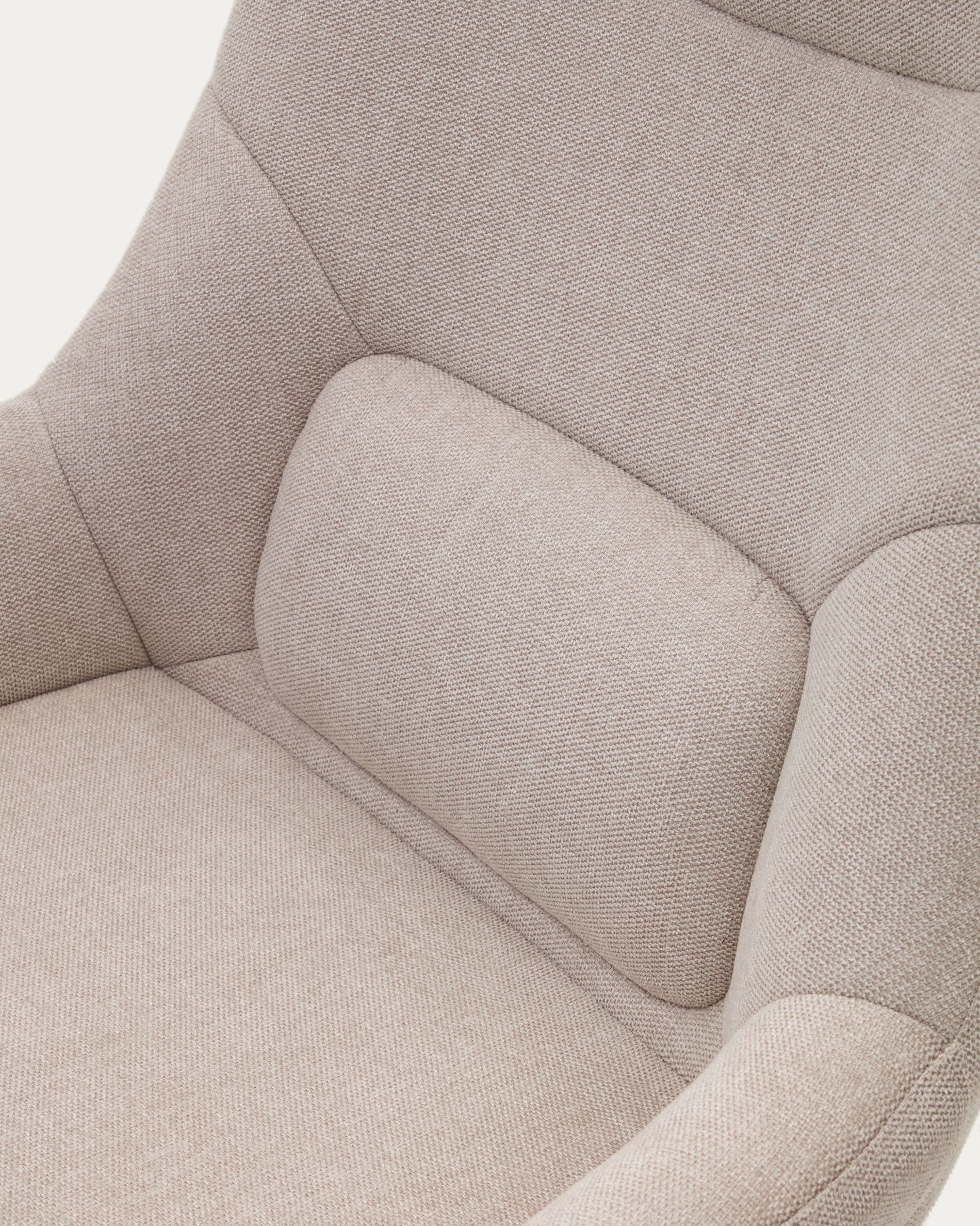 Celida swivel armchair in beige chenille and steel with black finish FSC 100%