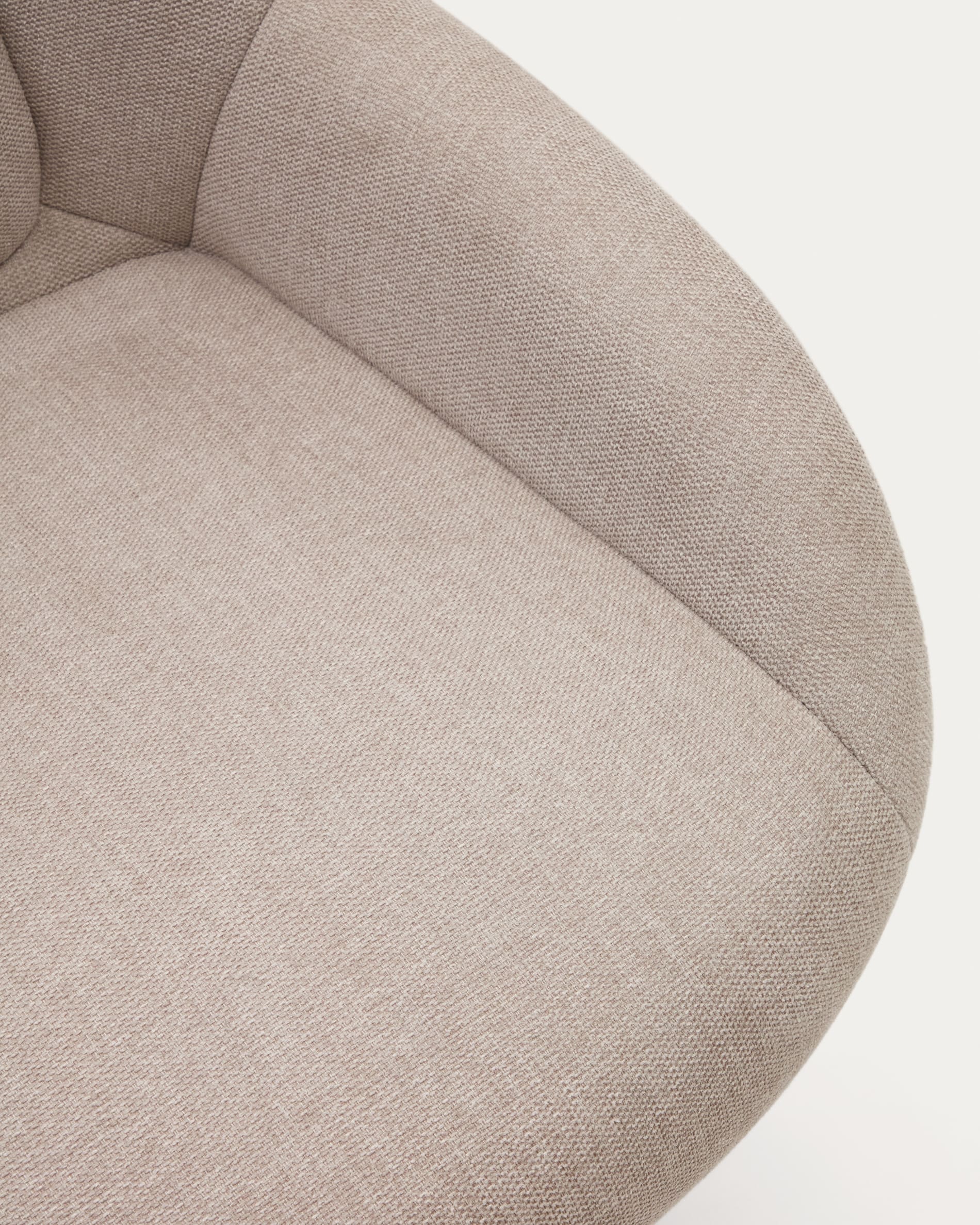 Celida swivel armchair in beige chenille and steel with black finish FSC 100%