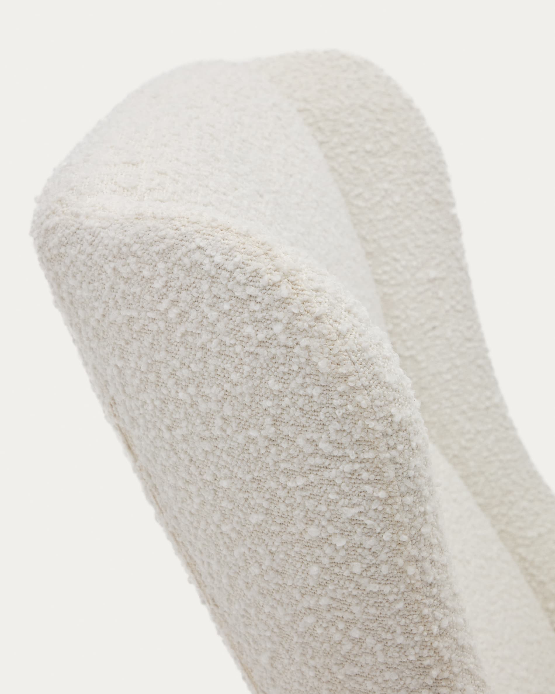 Maustin rocking chair in white bouclé with a black steel structure and beech wood