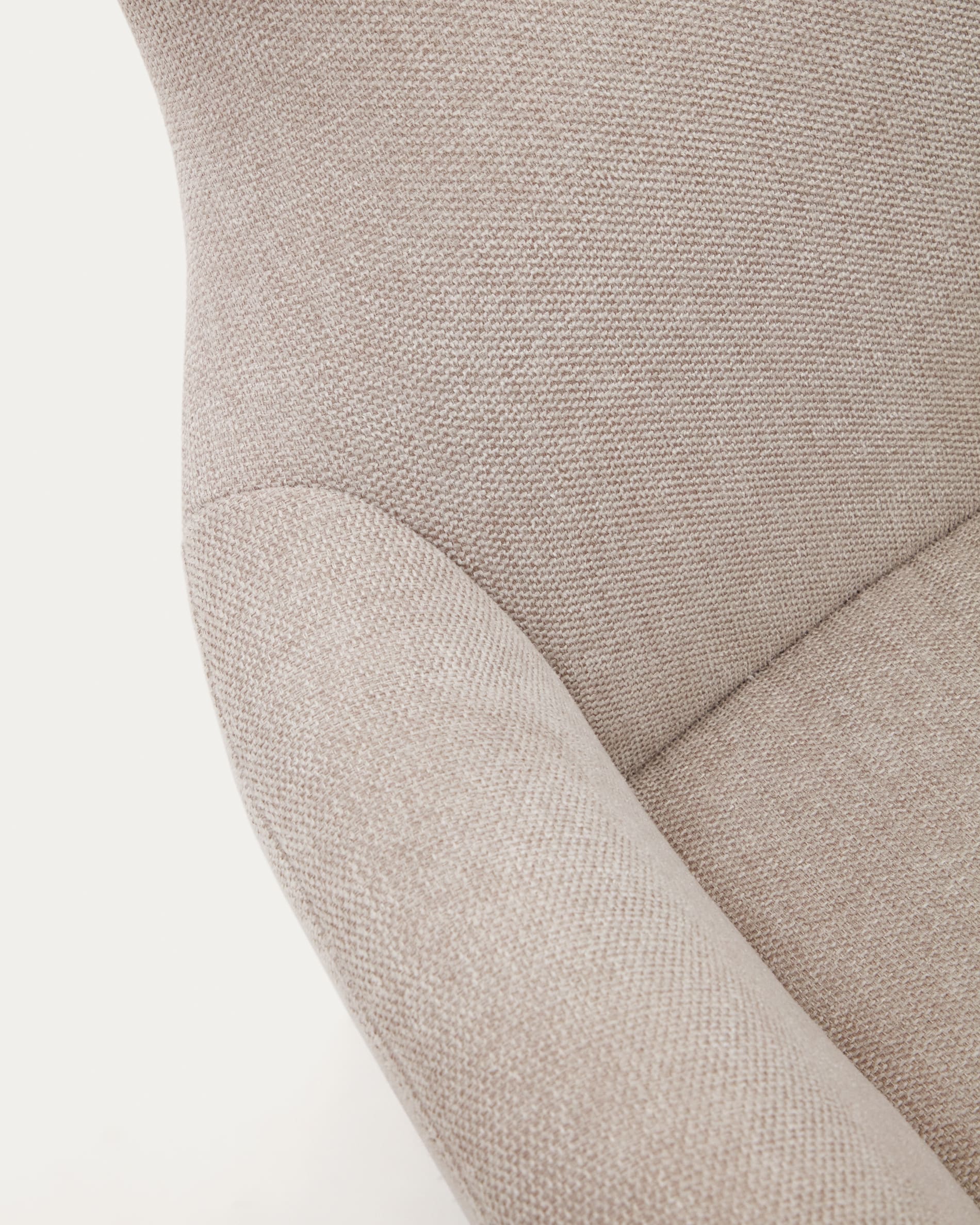 Belina chenille armchair in beige and steel with beige finish FSC 100%
