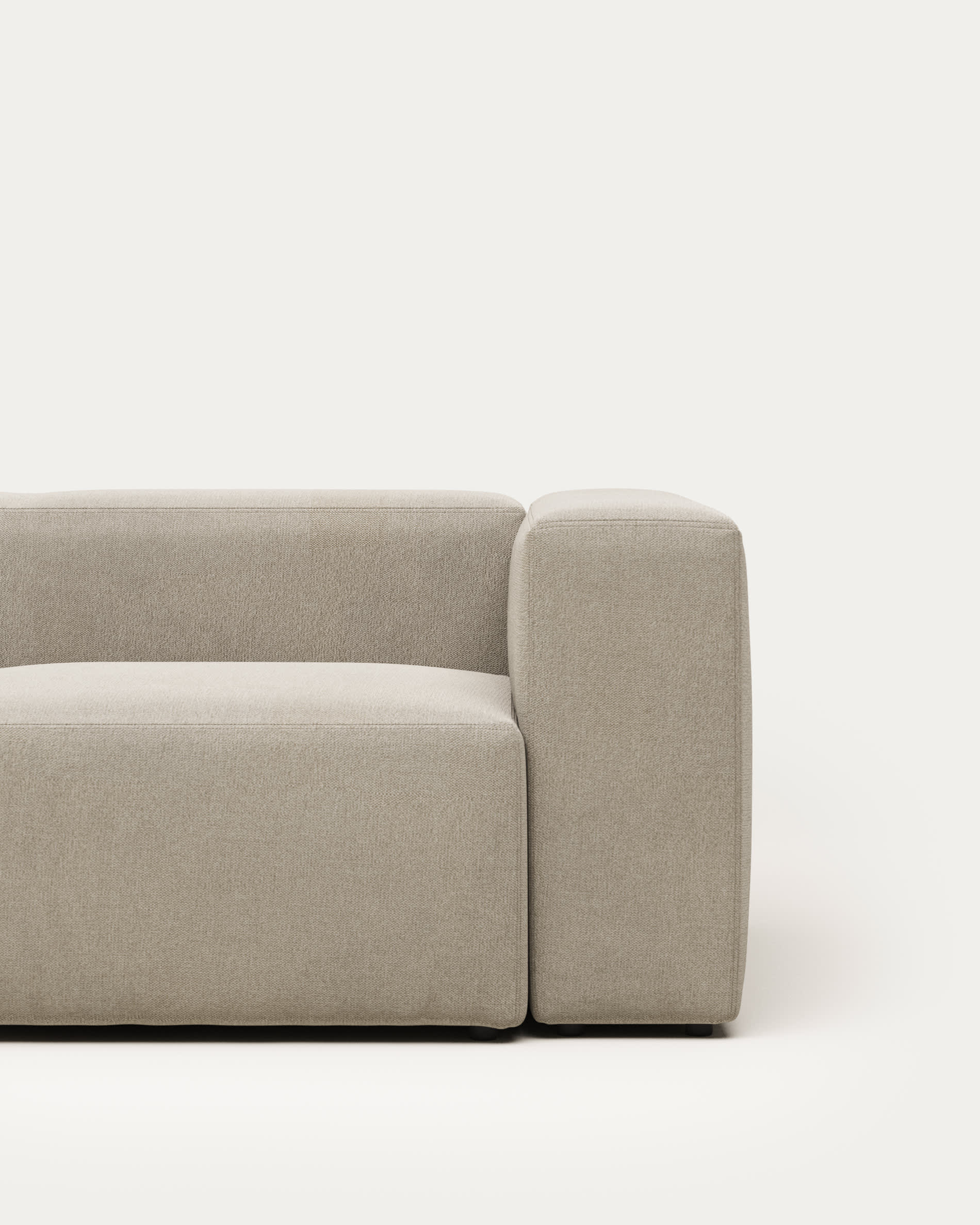 Blok fire-retardant 3-seater sofa in beige chenille 240cm