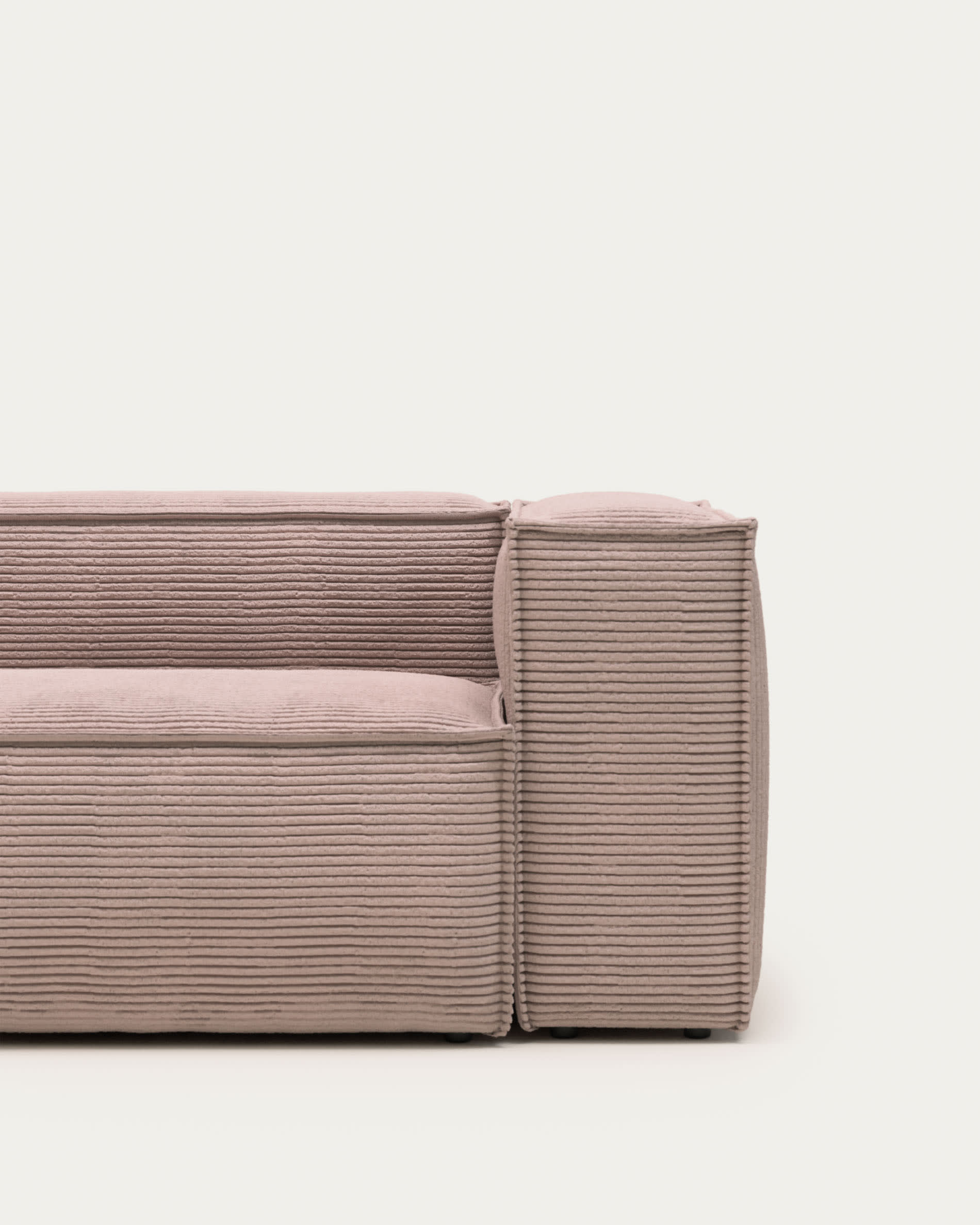 Blok 3 seater sofa in pink corduroy, 240 cm FR