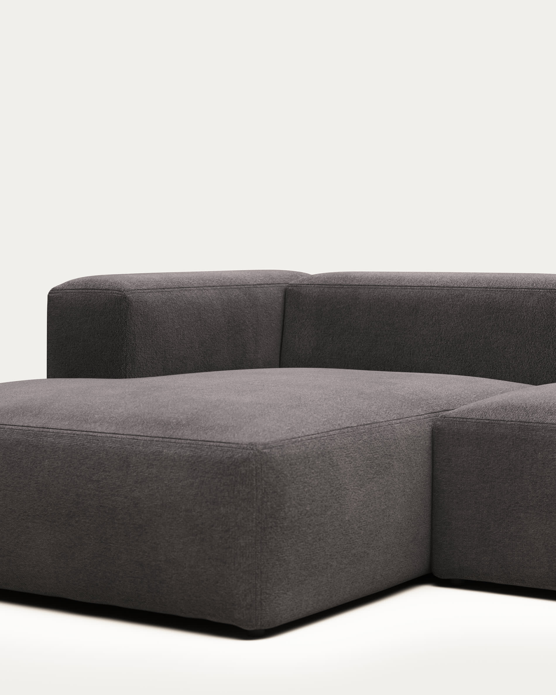 Blok 4 seater sofa with left side chaise longue in grey, 330 cm FR
