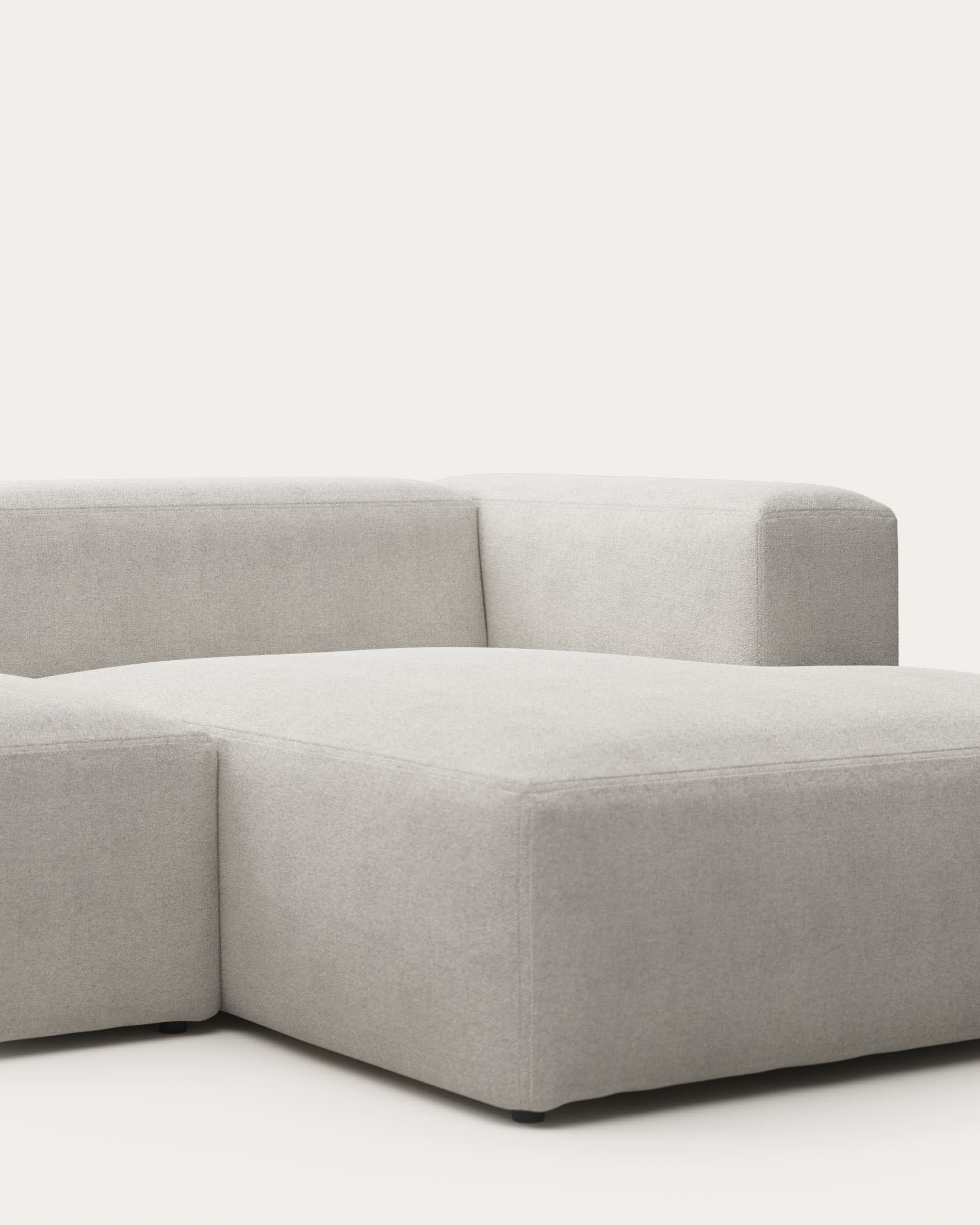 Blok fire-retardant white bouclé 2-seater sofa with right chaise longue 240cm FSC Mix Credit