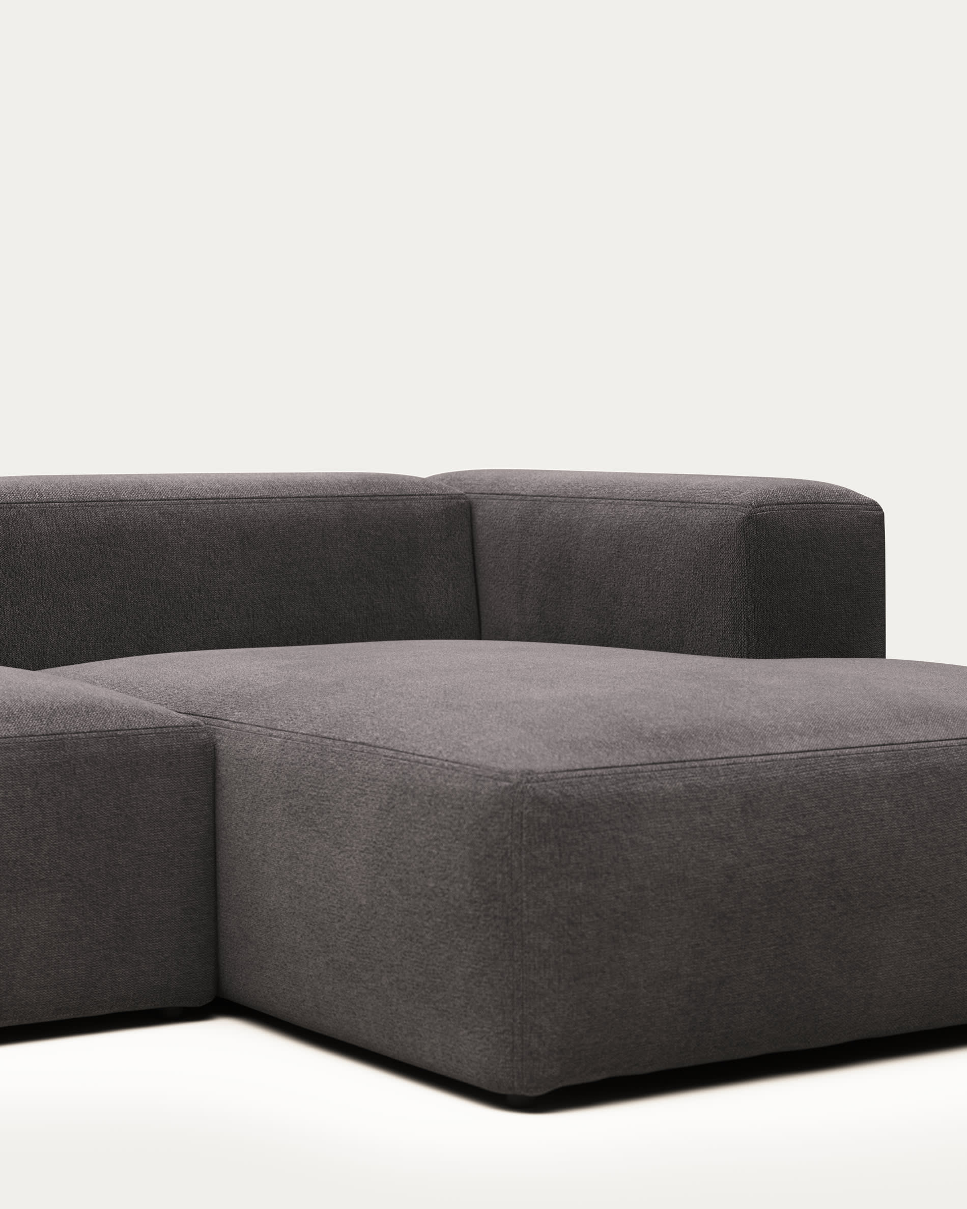 Blok 2 seater sofa with right side chaise longue in grey, 240 cm FR