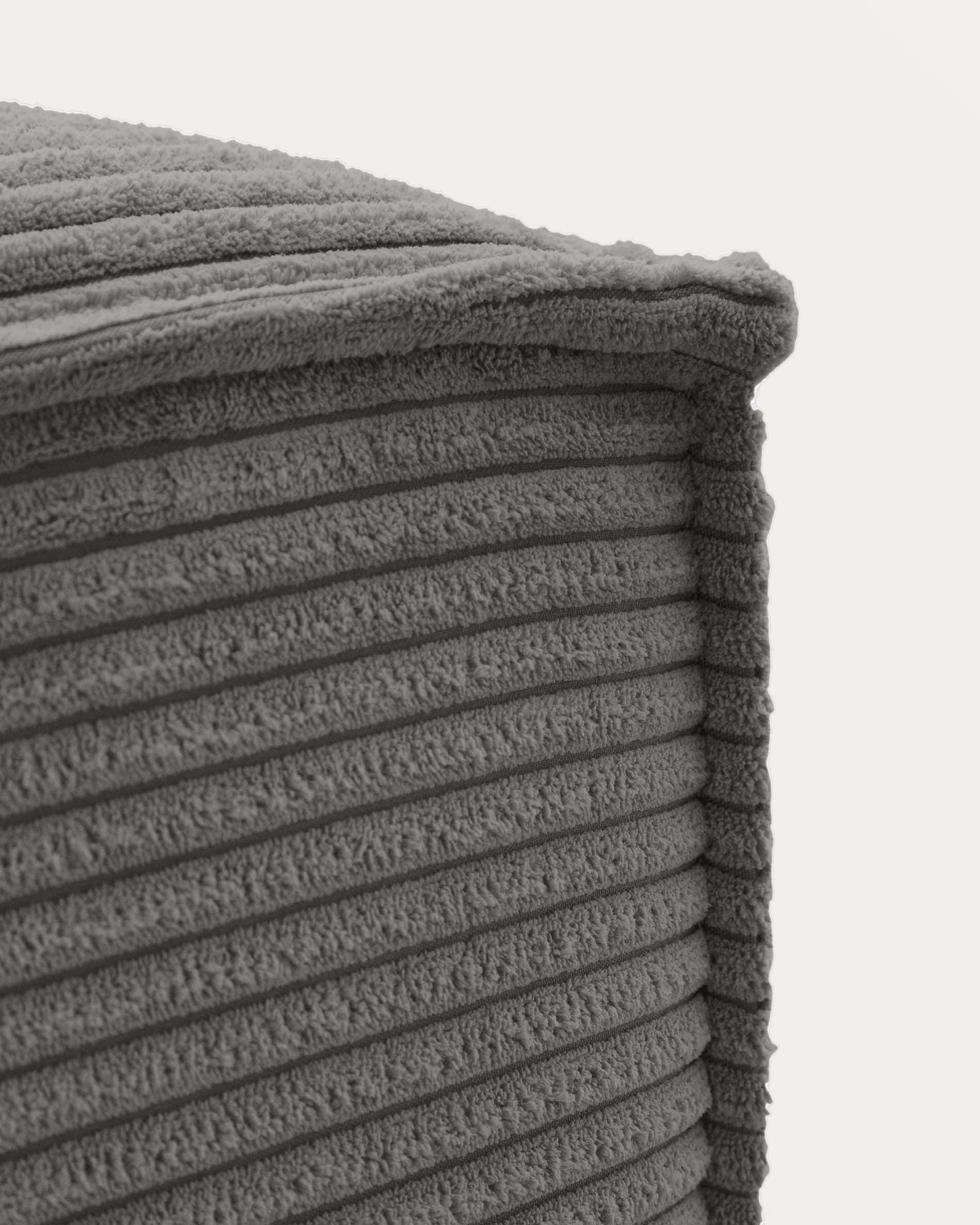 Blok fire-retardant footrest in thick grey corduroy 90 x 74cm FSC Mix Credit