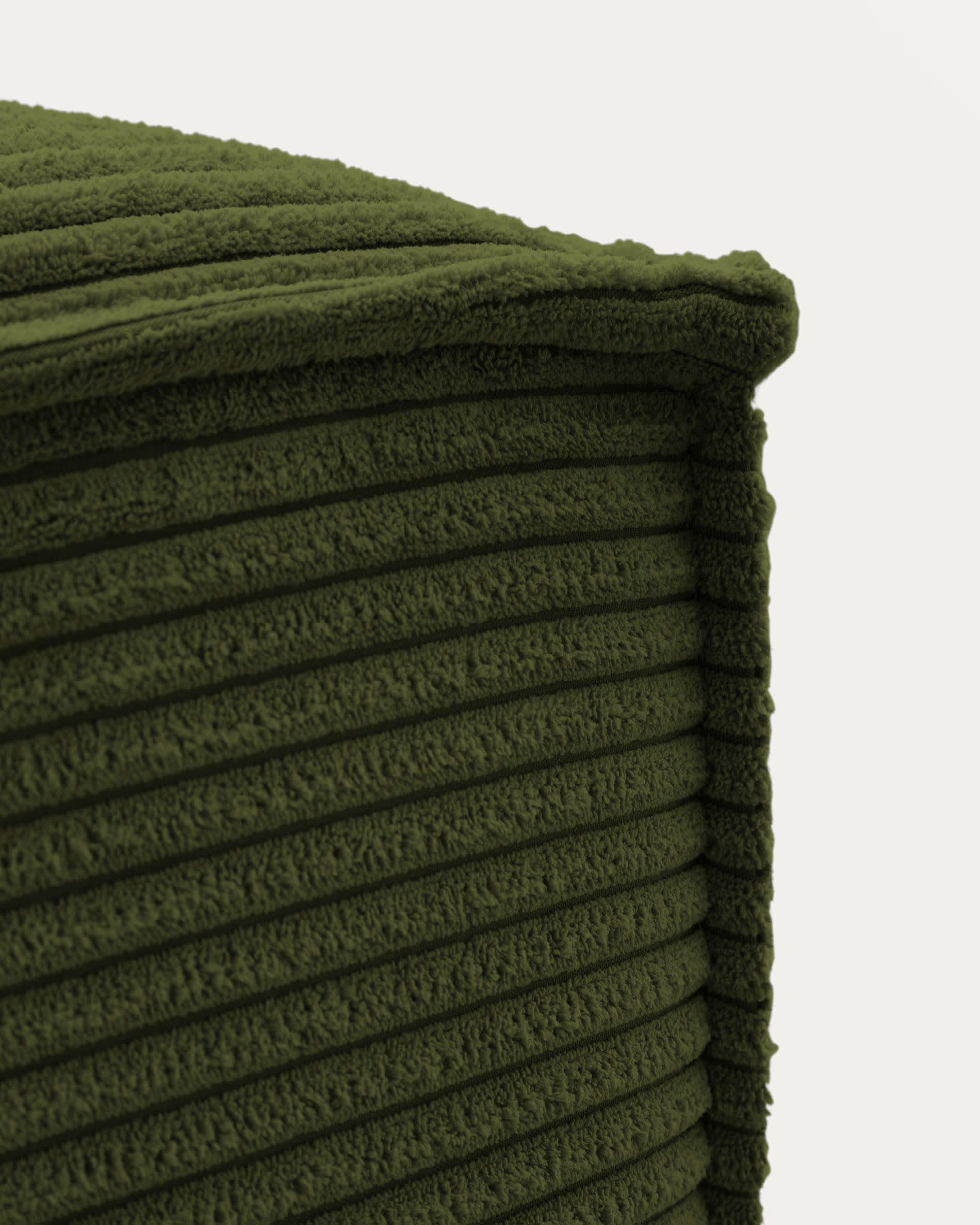 Blok fire-retardant footrest in thick green corduroy 90 x 74cm FSC Mix Credit