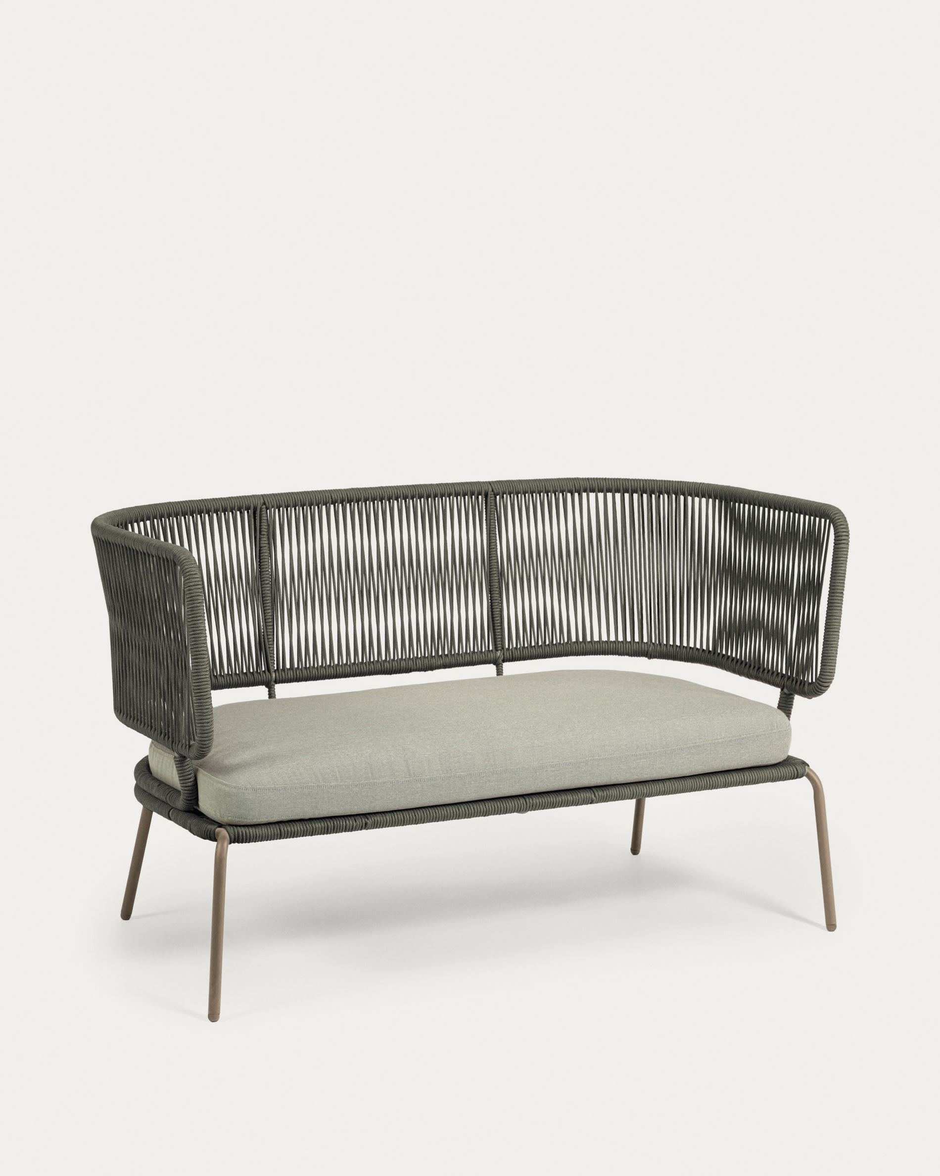 Nadin 2 seater sofa in green cord with galvanised steel legs 135 cm Kave Home