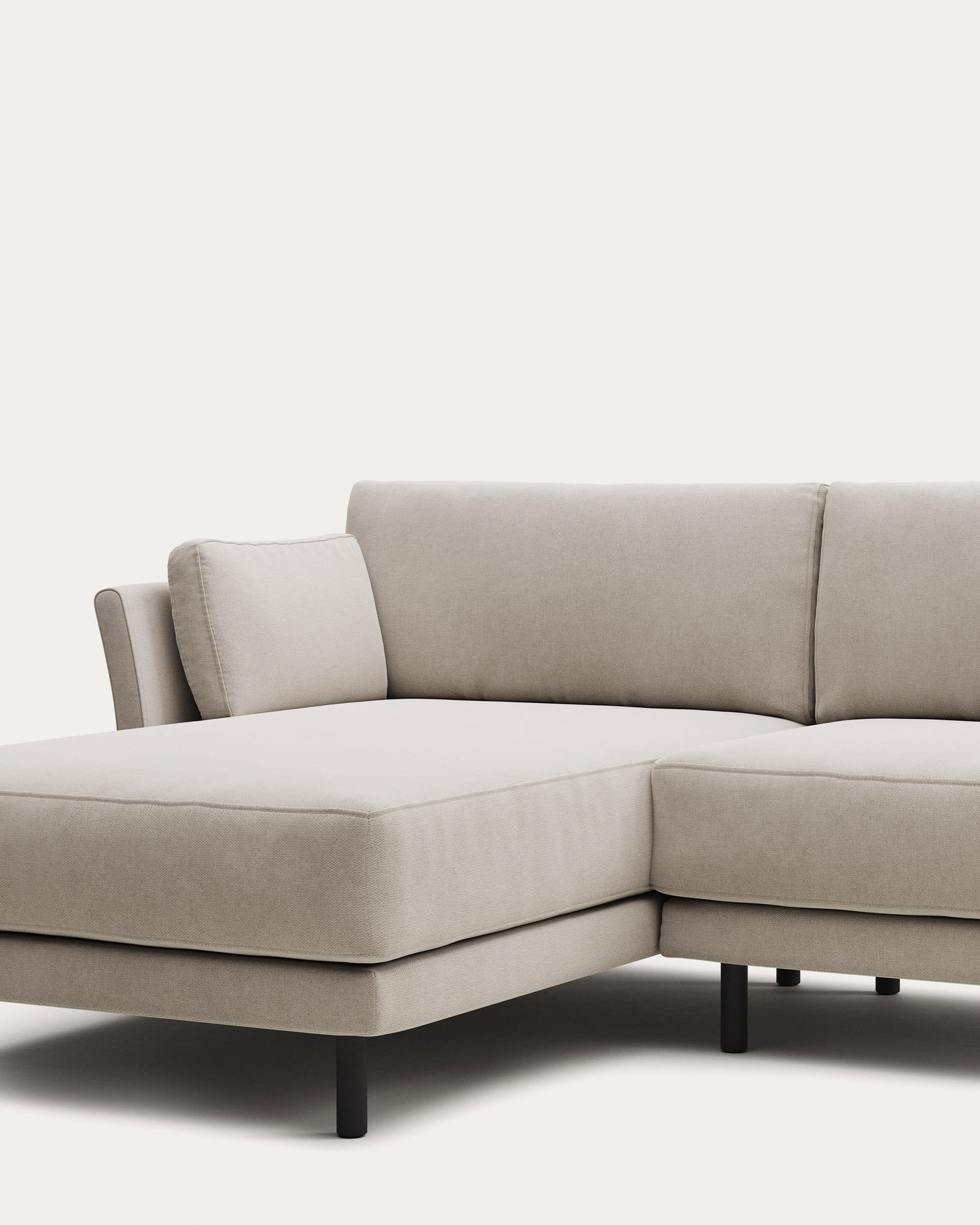 Gilma 3 seater sofa, left/right chaise longue in white with black legs, 260 cm FR