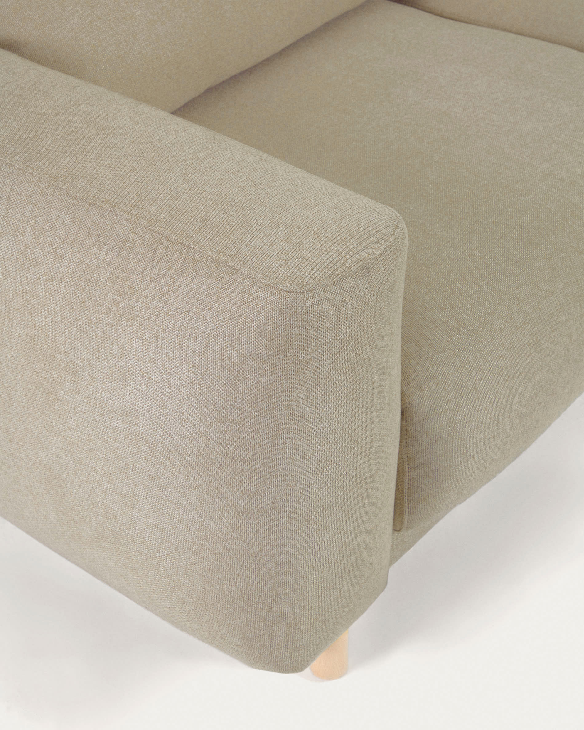 Singa 3 seater sofa with right-hand chaise longue, reclining headrest and extendable seat in beige 296 cm FSC Mix Credit