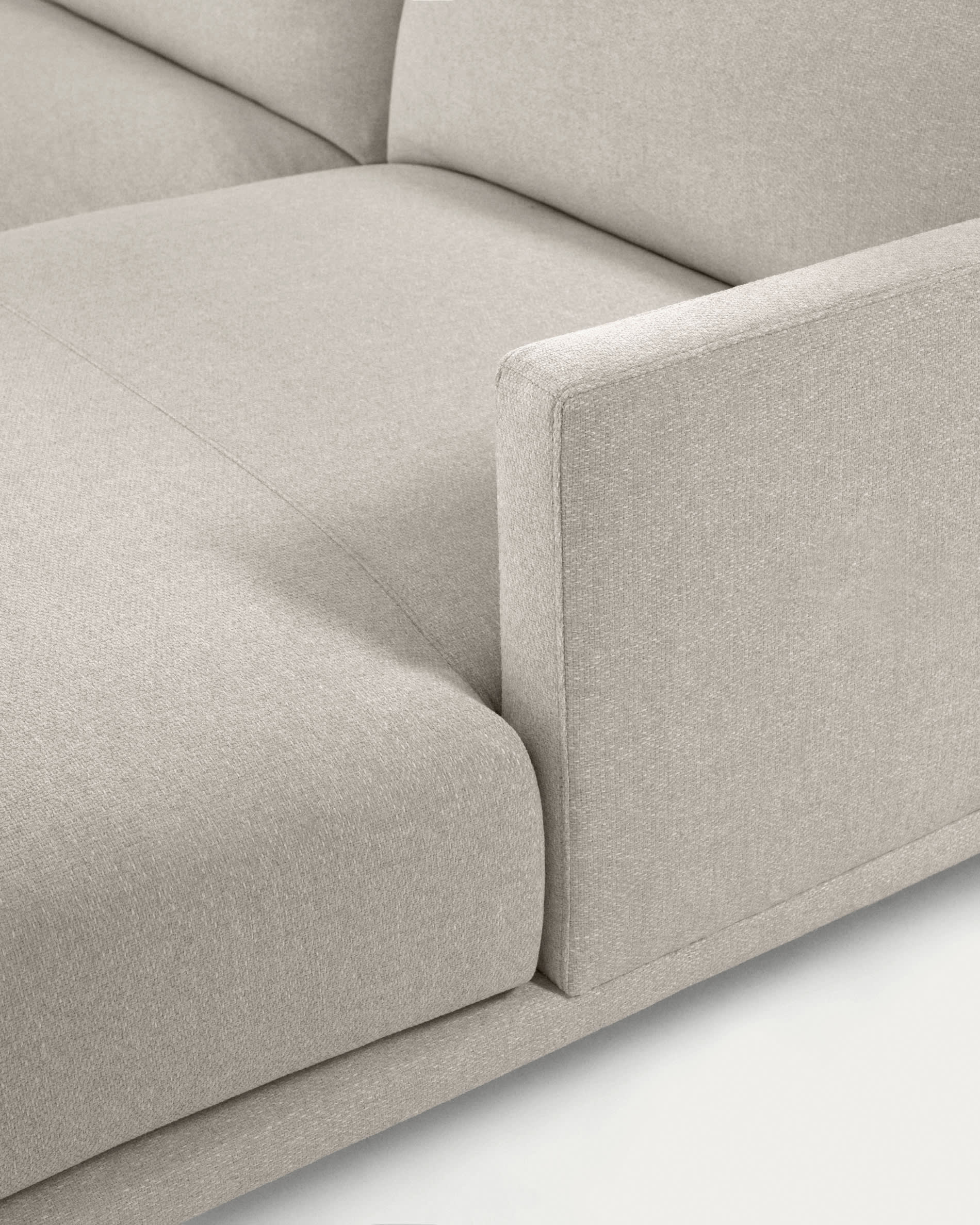 Galene 4 seater sofa with right-hand chaise longue in beige, 314 cm FSC Mix Credit