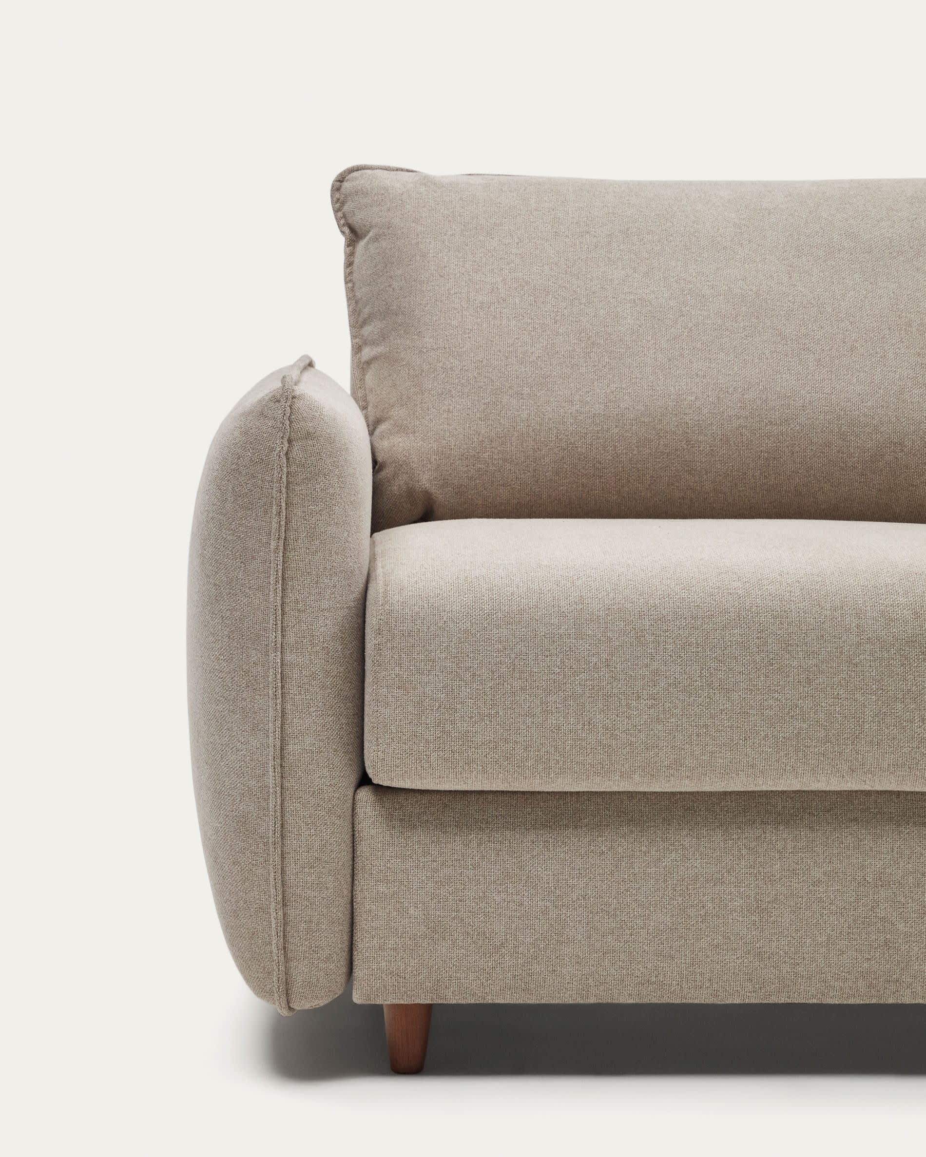 Carlota beige 2-seater sofa bed with solid beech wood legs 185cm FSC Mix Credit