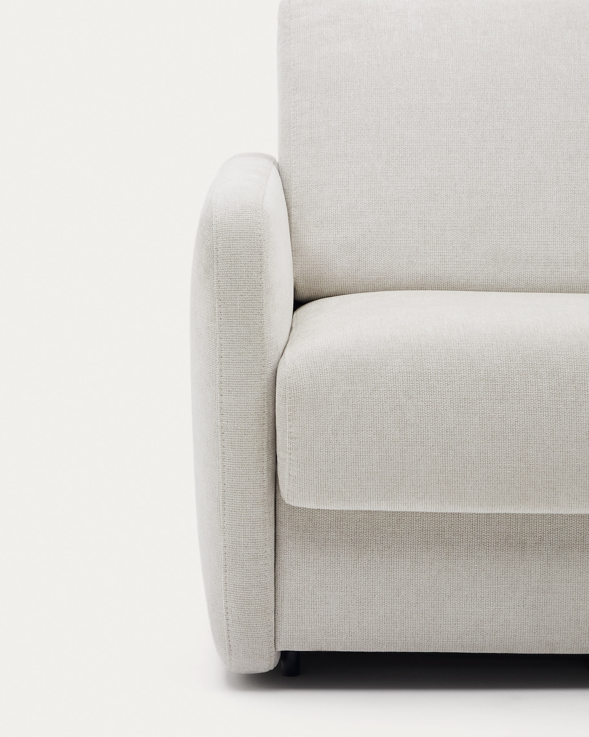 Nuala 2-seater sofa bed in pearl-coloured chenille 184cm
