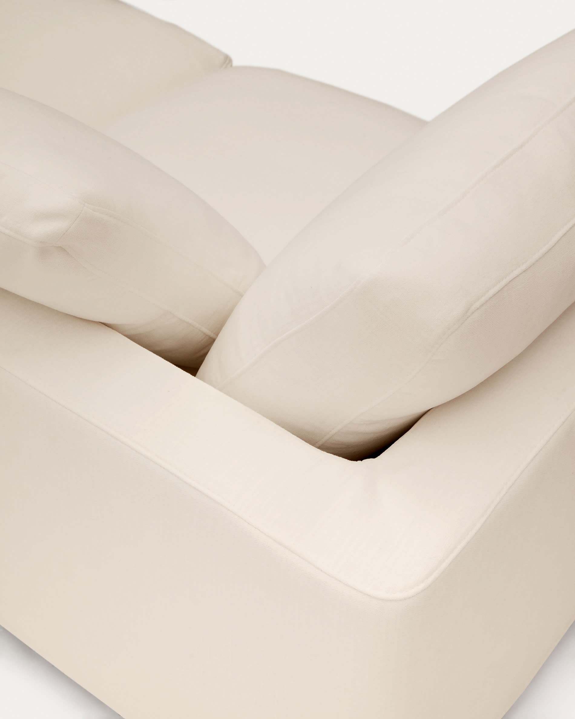 Gala right chaise longue in beige chenille FSC Mix Credit 193 x 105cm