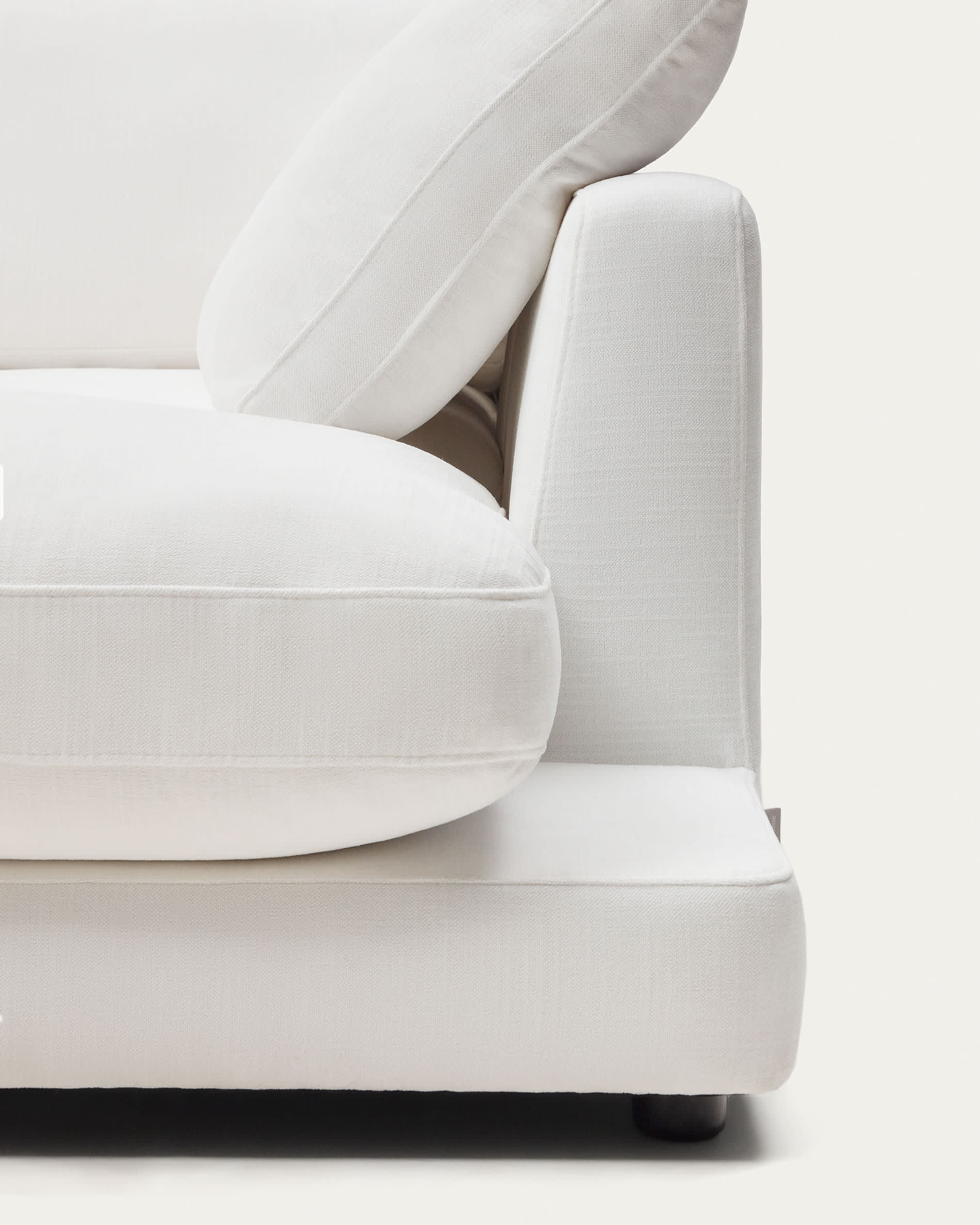 Gala 4-seater sofa with right chaise longue in white chenille FSC Mix Credit 300cm