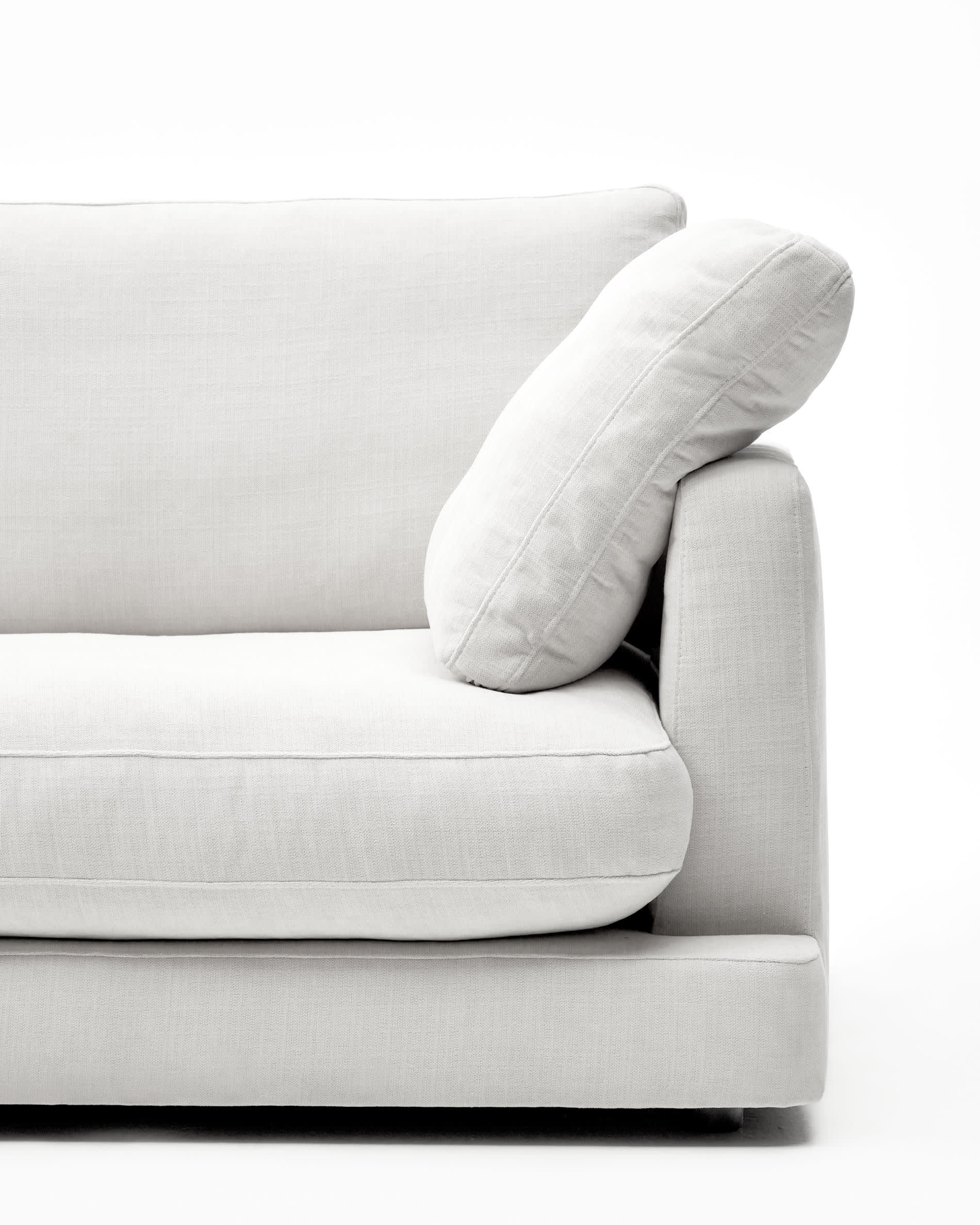Gala 6-seater white chenille sofa FSC Mix Credit 390cm