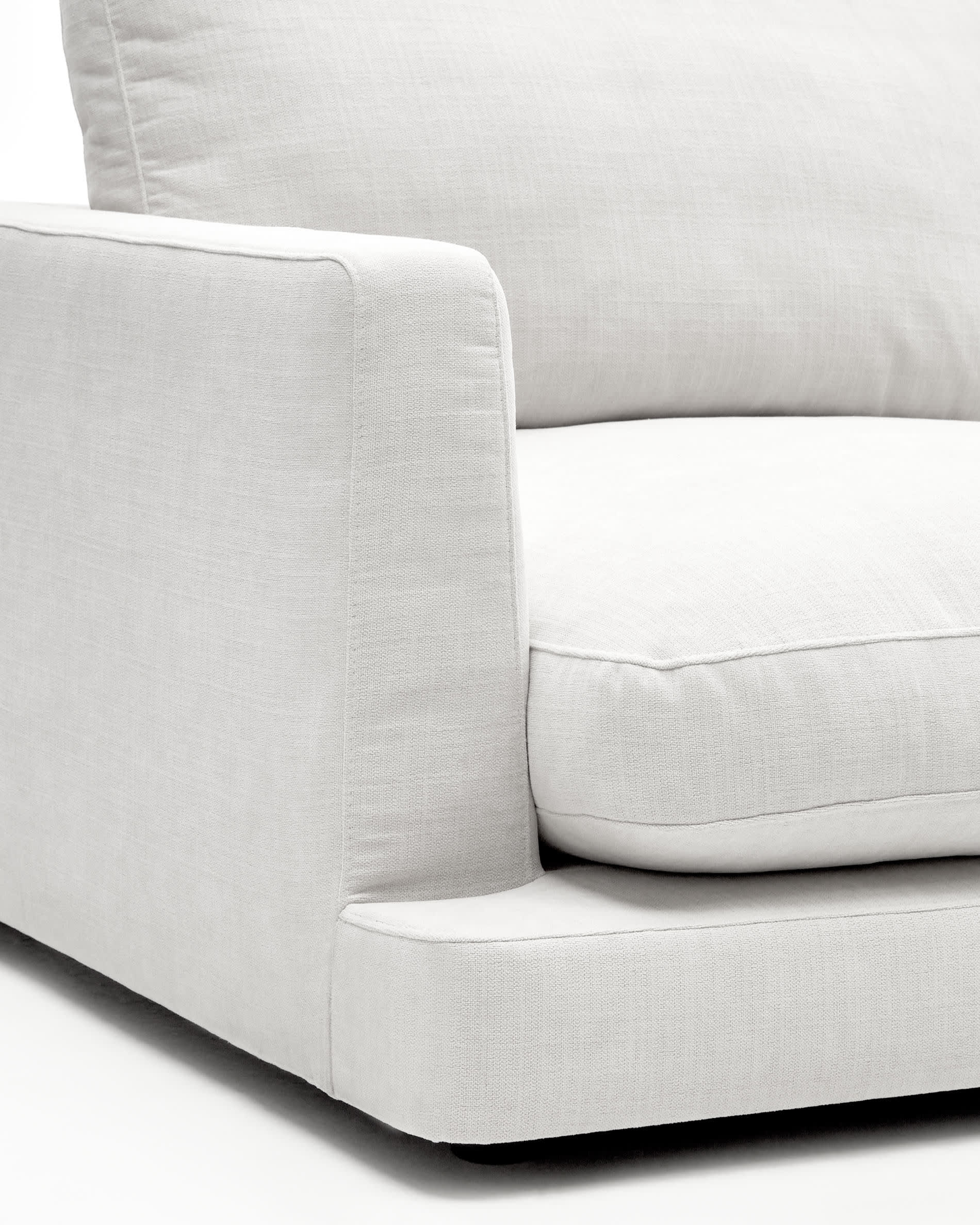 Gala 6-seater white chenille sofa FSC Mix Credit 390cm