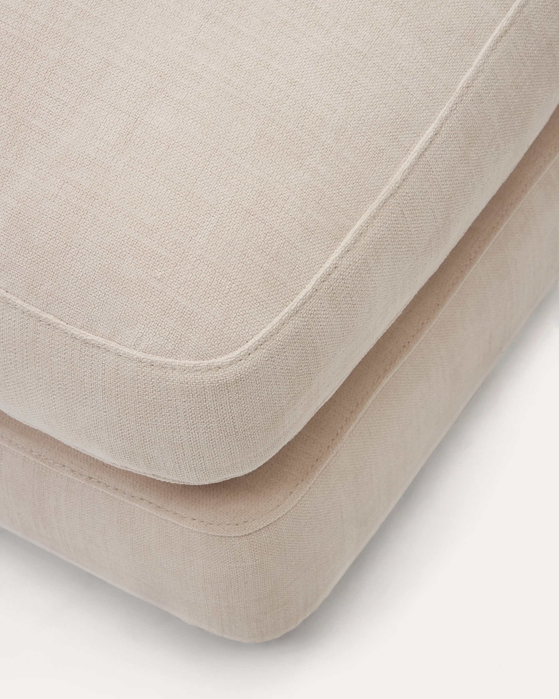 Gala beige chenille footrest FSC Mix Credit 90 x 90cm