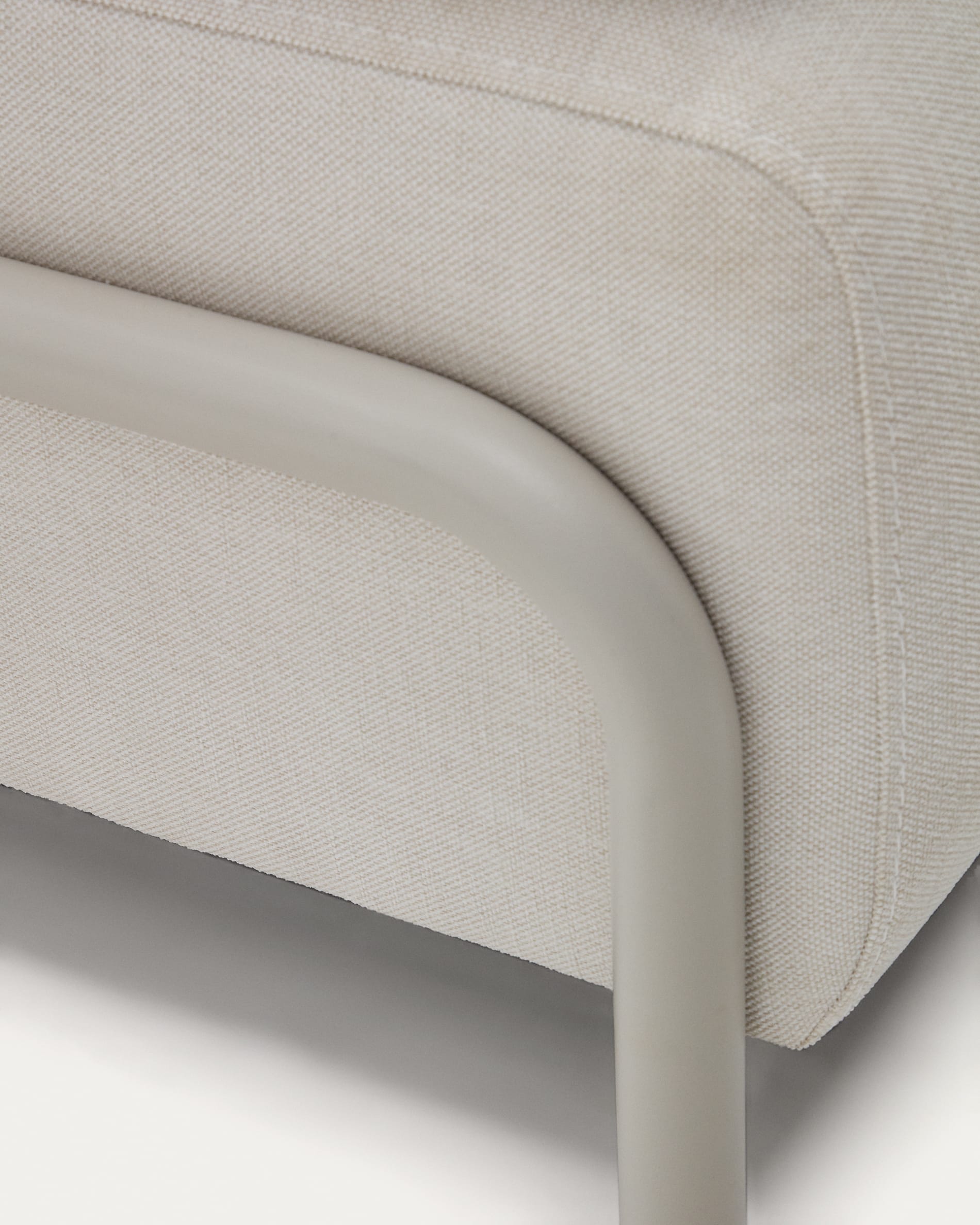 Compo beige chenille 3-seater sofa with beige metal structure 232 cm FSC Mix Credit