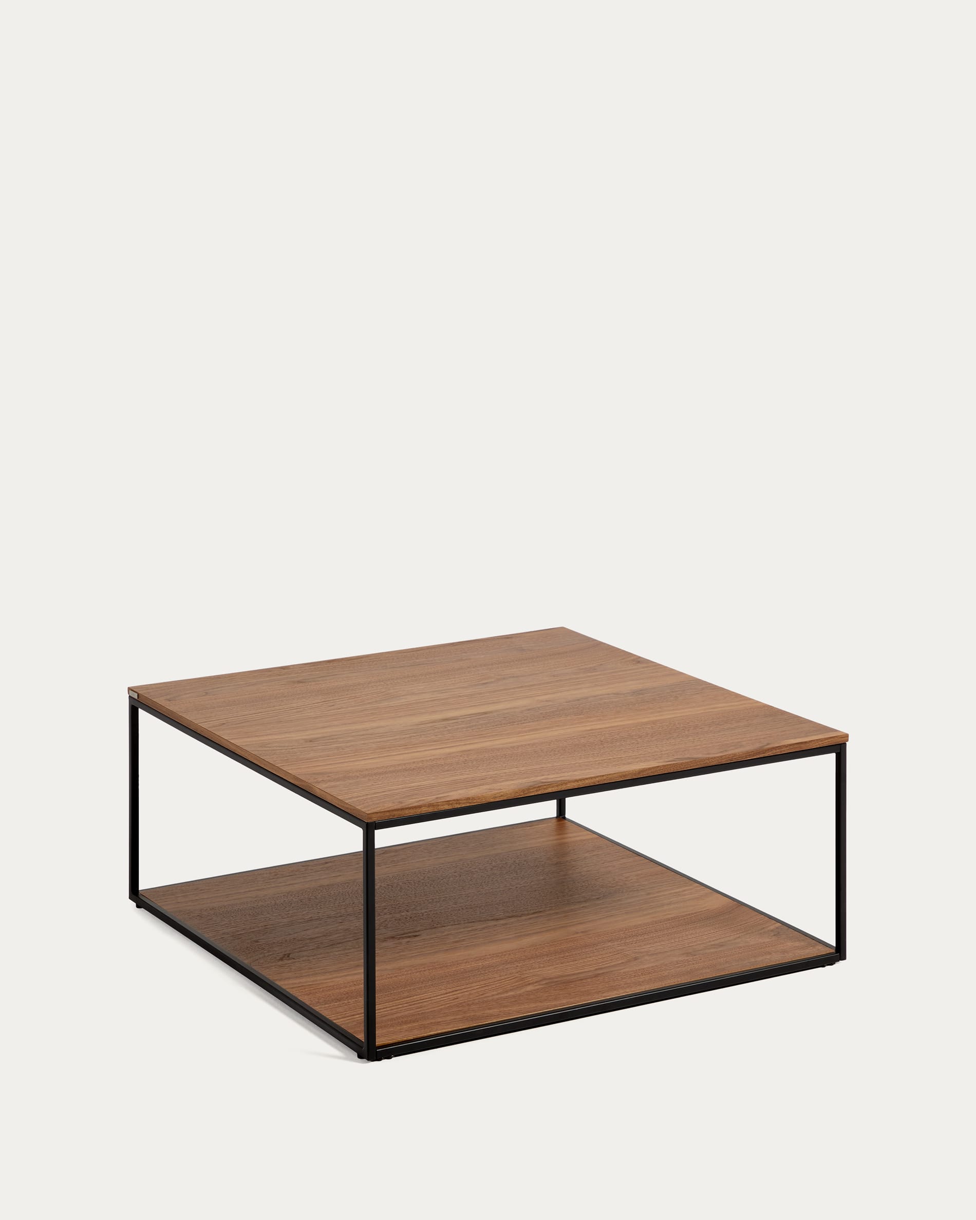 Yoana coffee table with walnut veneer and painted black