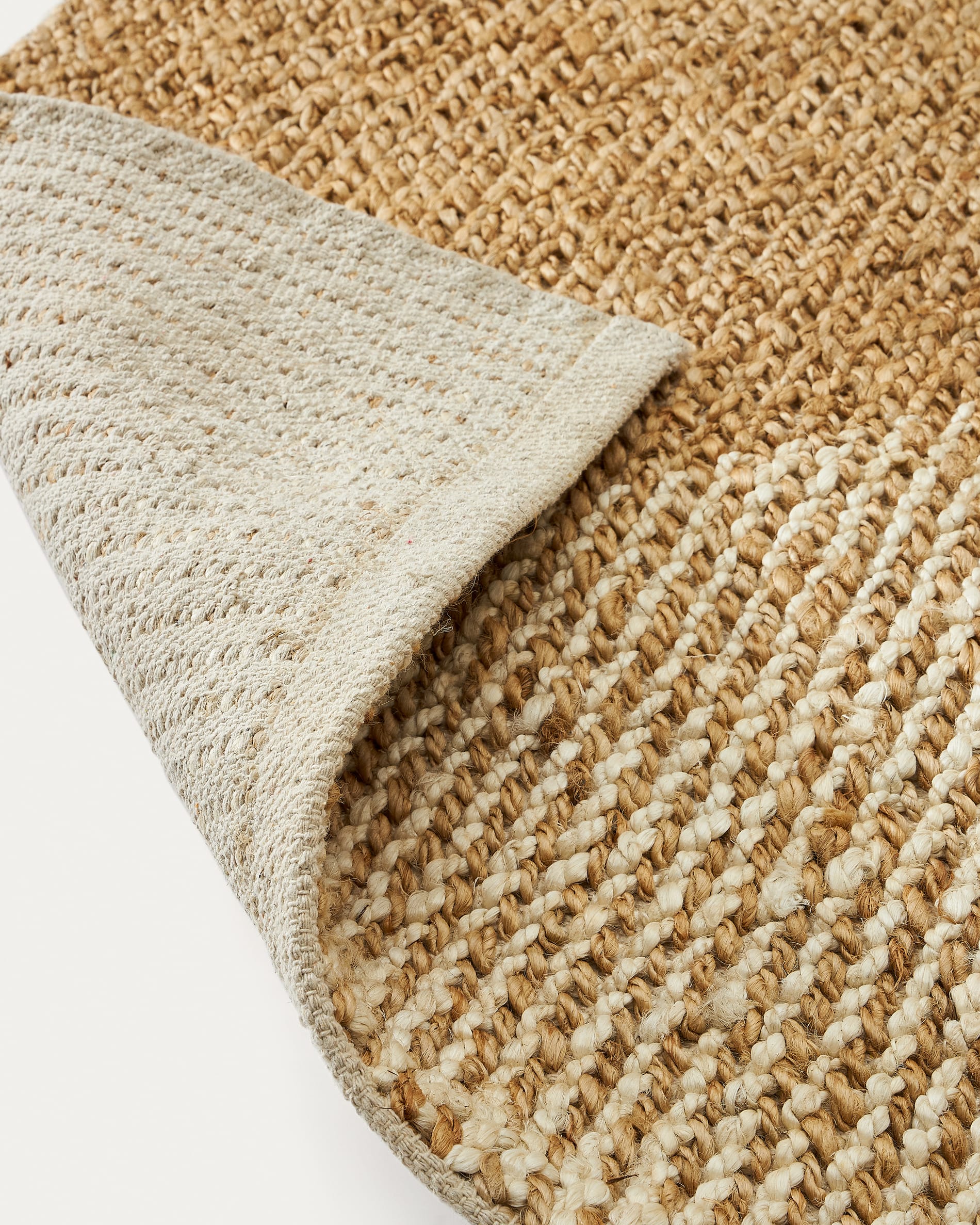 Maelan jute & cotton check rug 160 x 230 cm