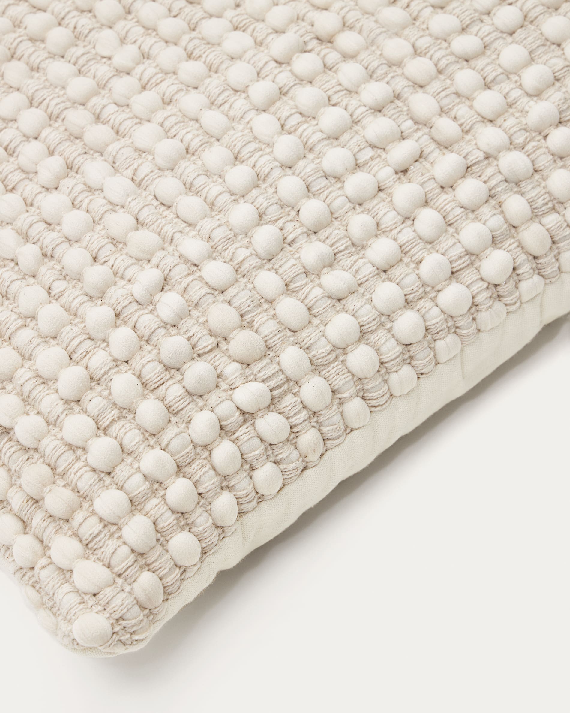 Mascarell cushion cover in white cotton and polyester, 30 x 50 cm
