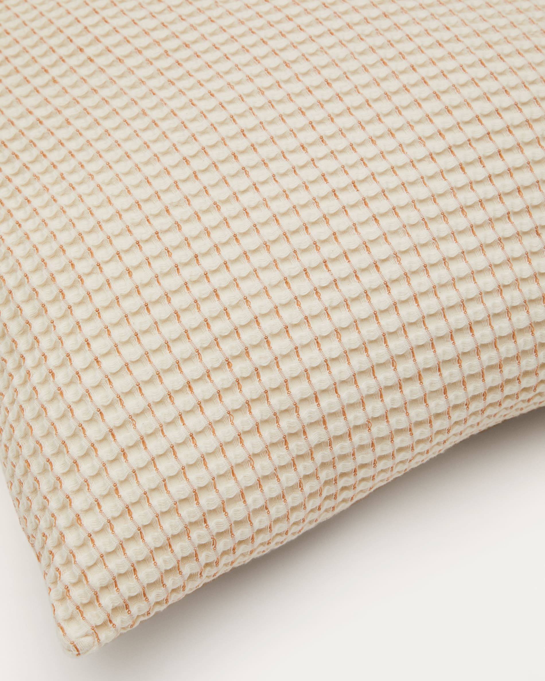 Senara set of 2 ecru cotton cushion covers with beige structure 50 x 50 cm