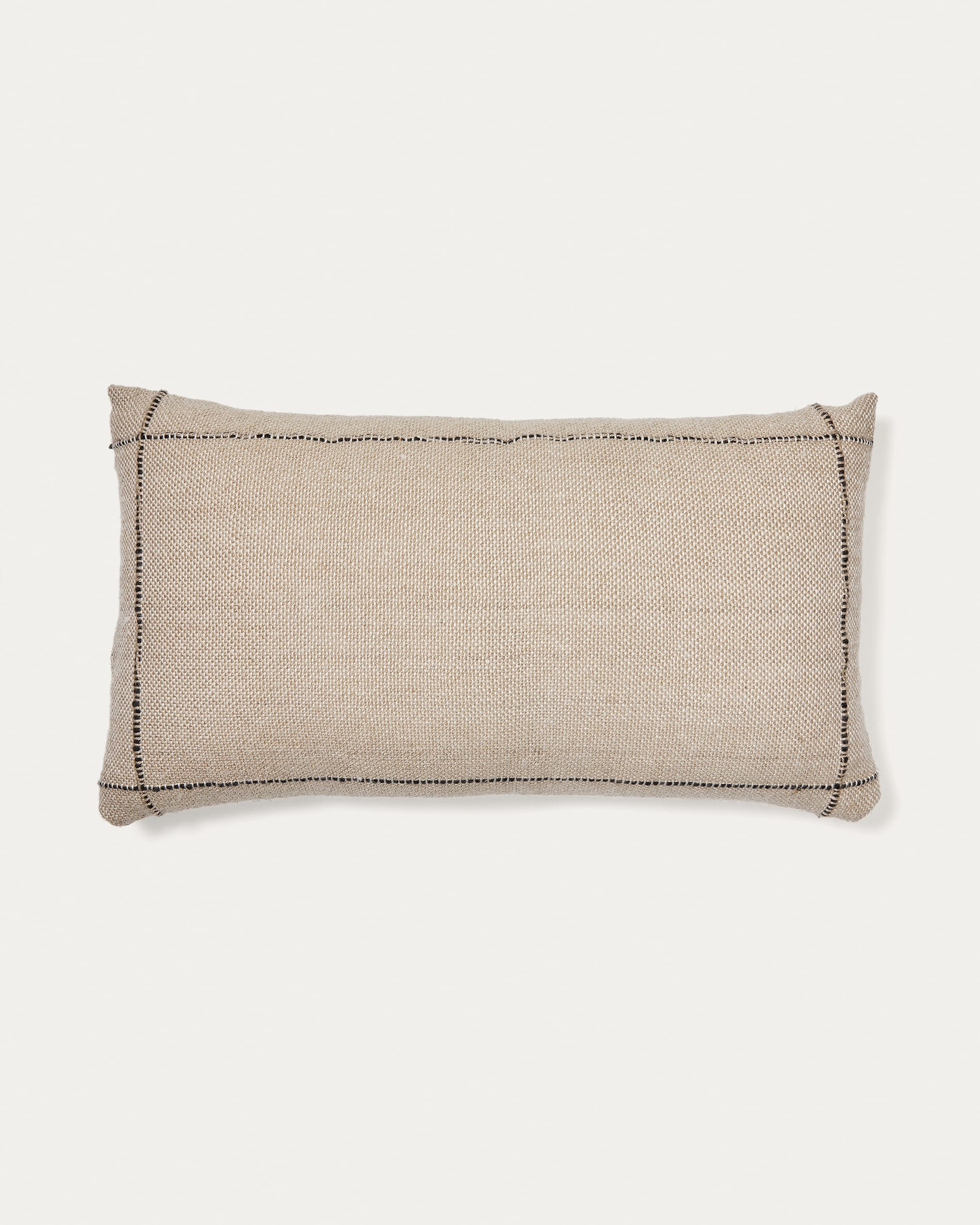 Mastella outdoor cushion cover in beige PET with black stitching 40 x 70 cm Kave Home Greece