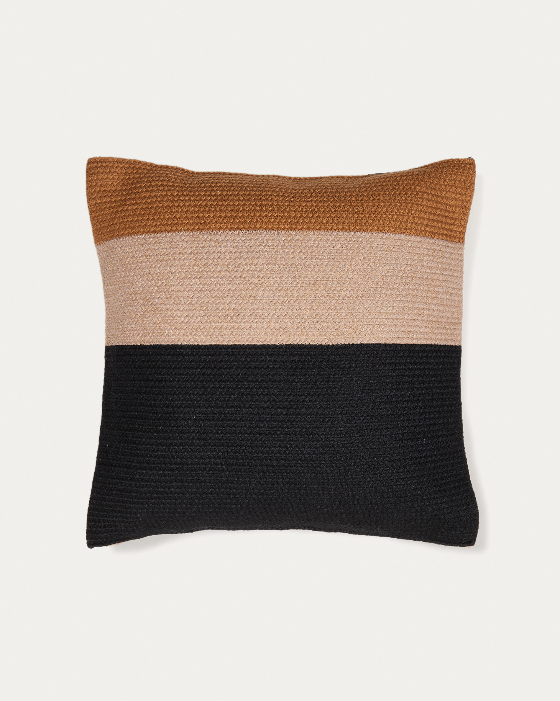 Saigua black and brown striped cushion cover 100% PET 45 x 45 cm