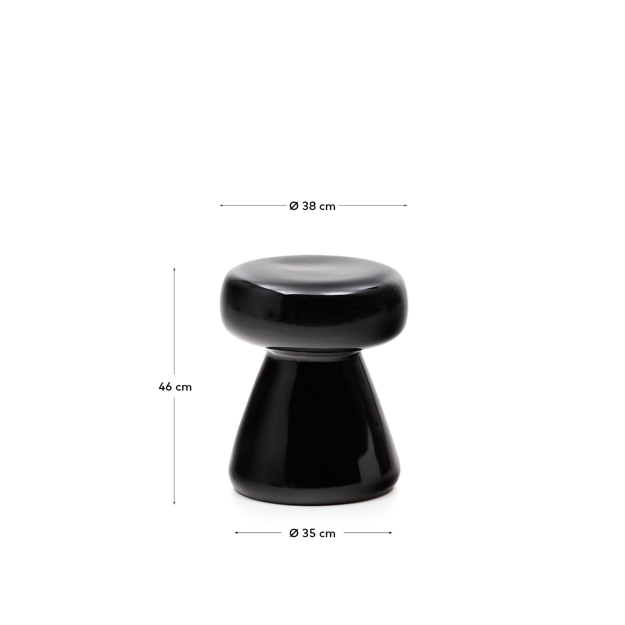 Manya black ceramic side table, Ø 38 cm