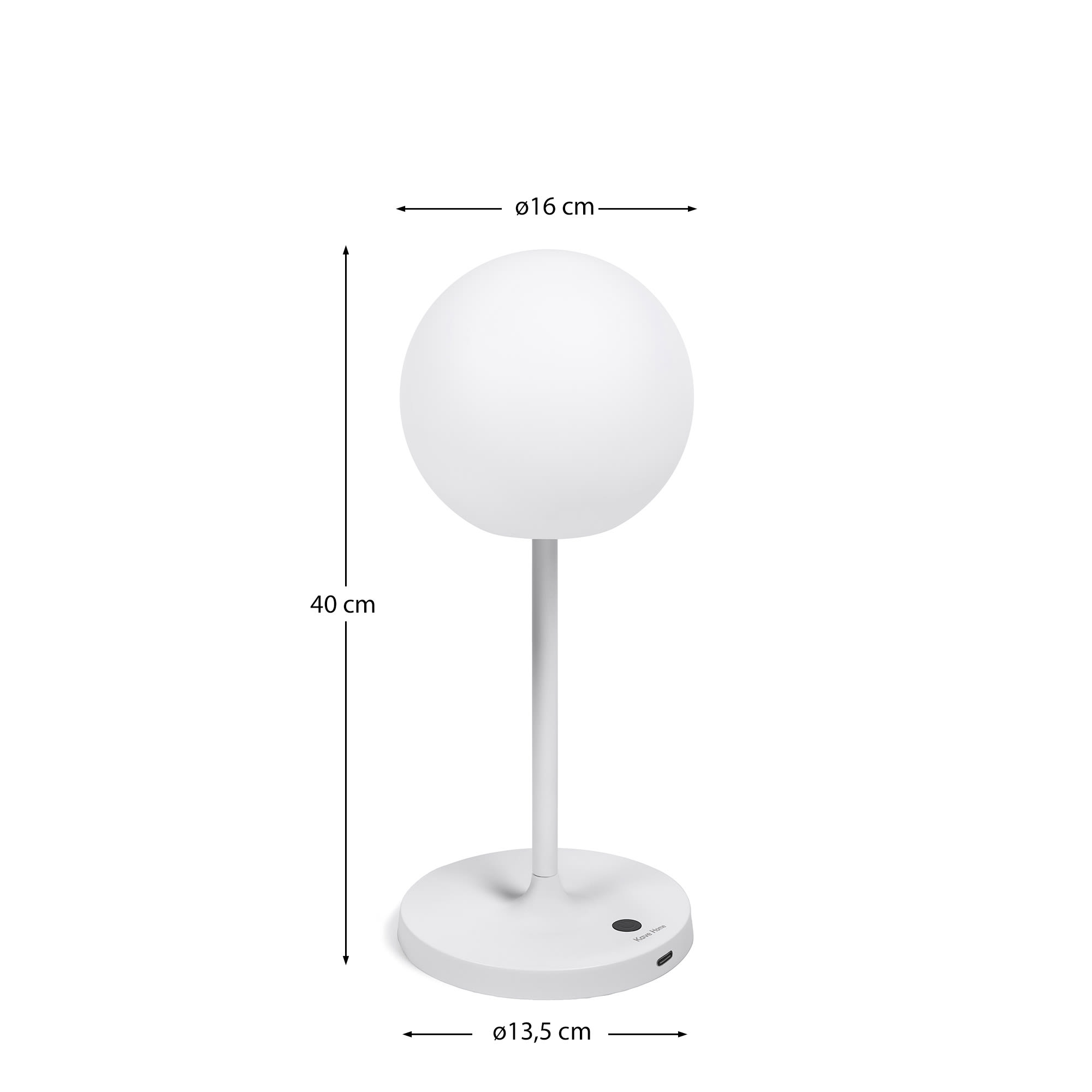 Dinesh outdoor table lamp in grey aluminium 40 cm