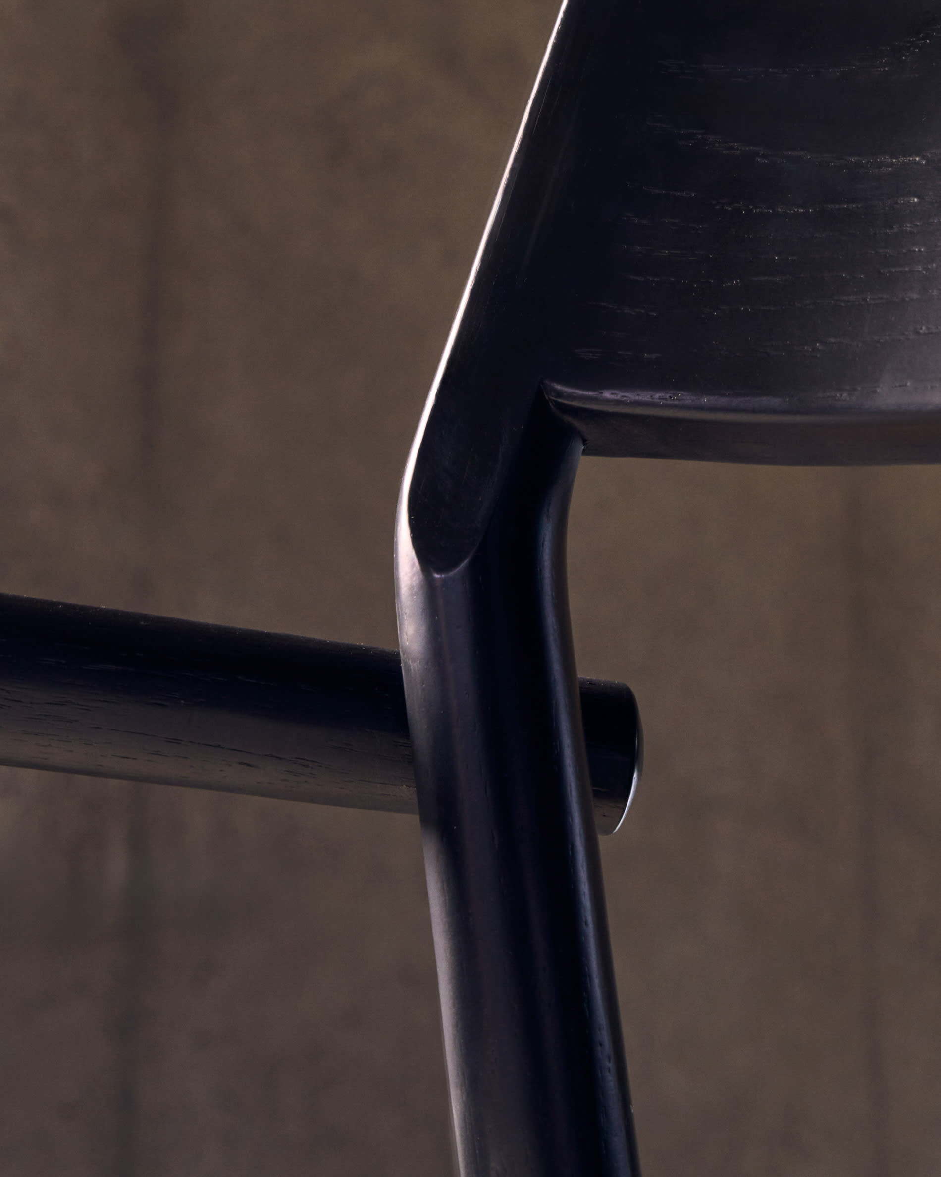 Falconera chair with a removable cover in solid oak wood with black finish FSC Mix Credit