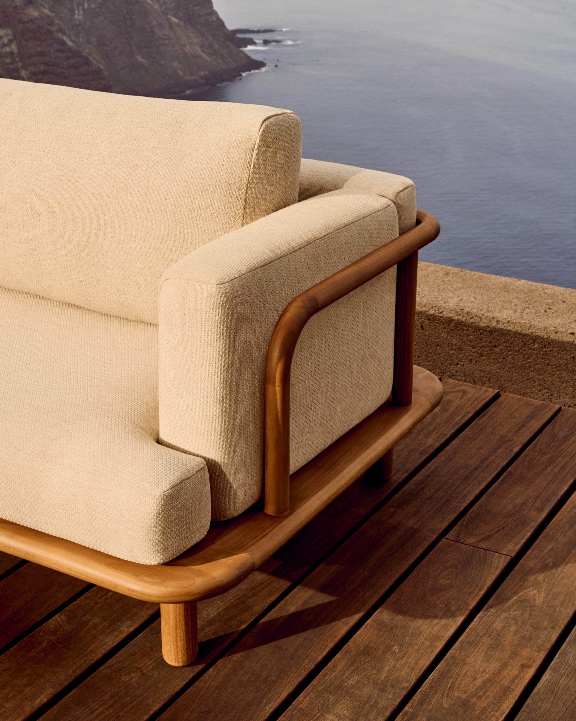 Turqueta 3-seater sofa made from solid teak wood 230 cm FSC 100%