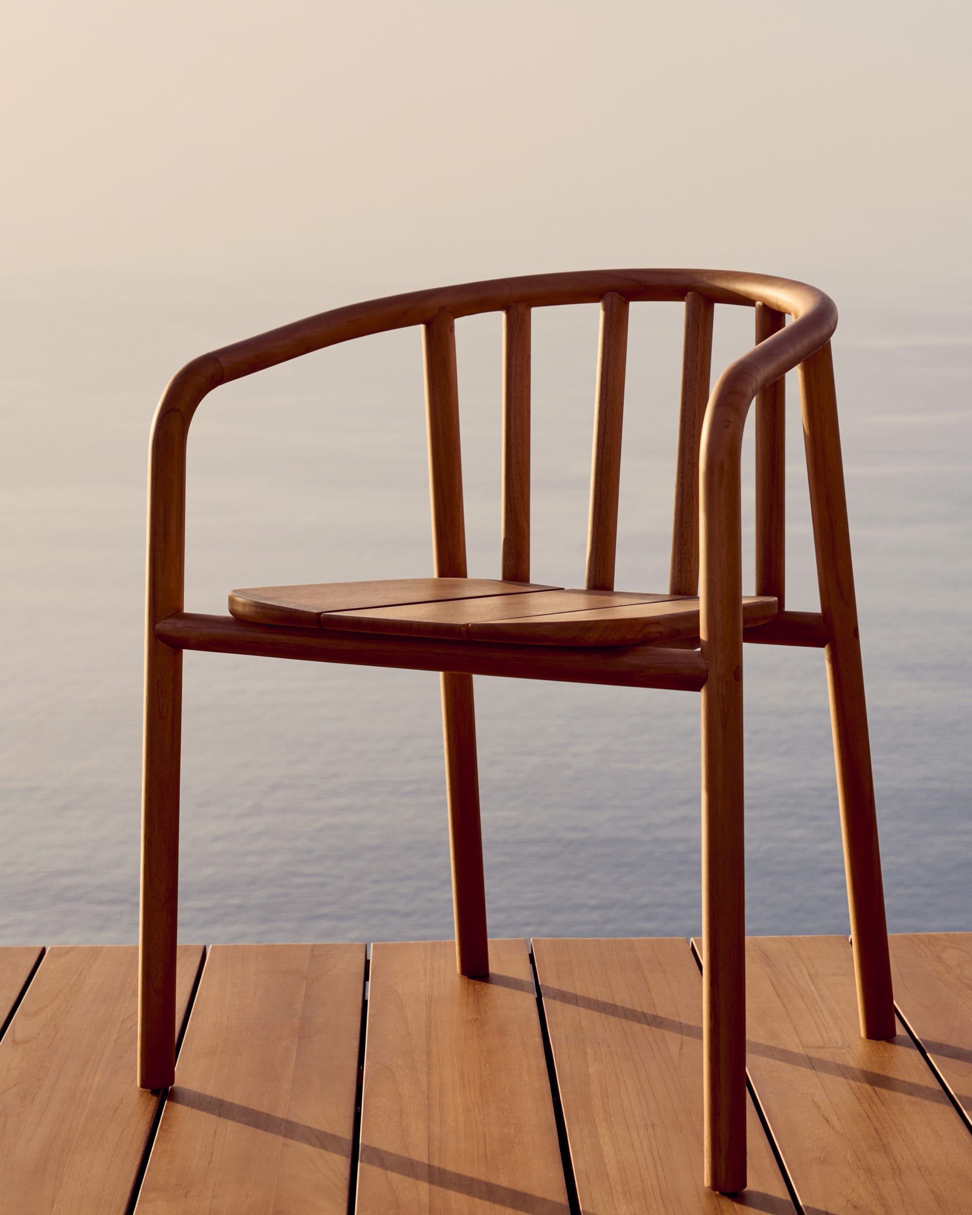 Turqueta stackable outdoor chair in FSC 100% solid teak wood