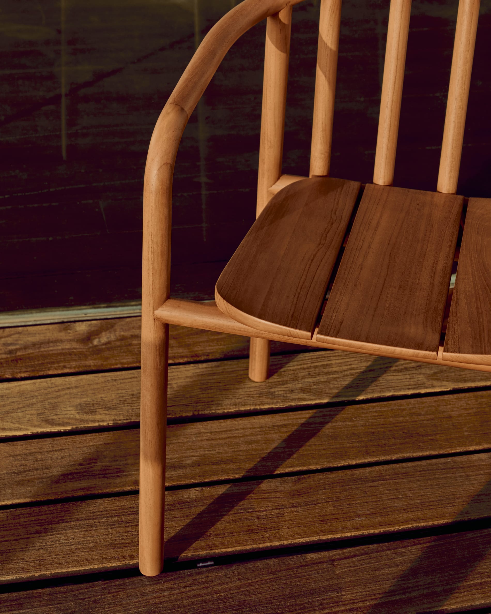 Turqueta stackable outdoor chair in FSC 100% solid teak wood