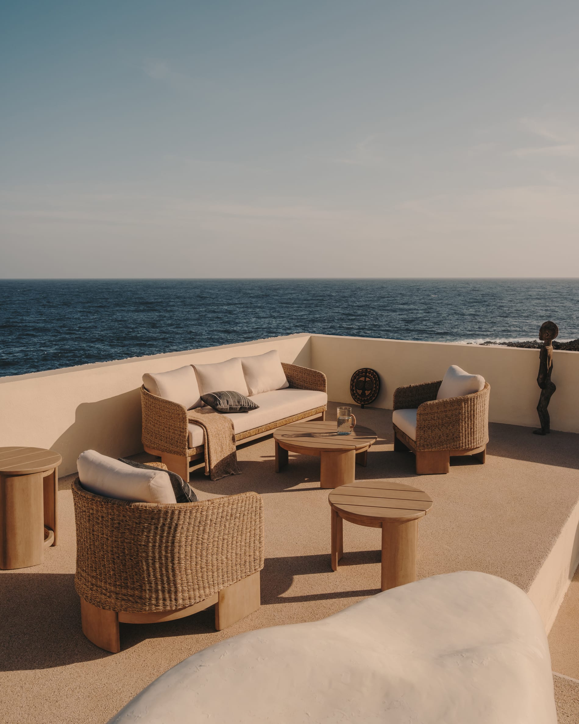 Xoriguer armchair in synthetic rattan and solid eucalyptus wood FSC 100%