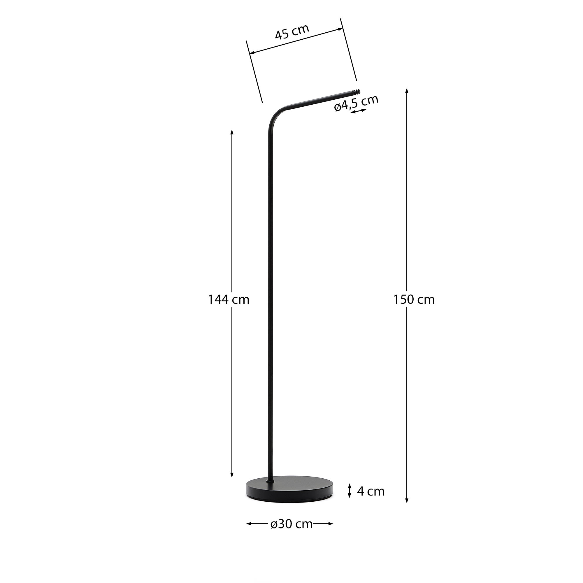 Nali floor stand for portable lamps made of metal with a black painted finish.