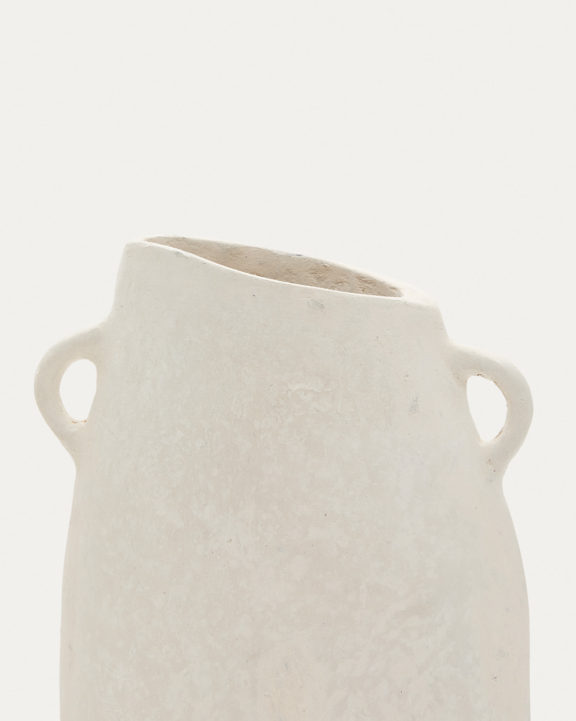 Neti white, papier mâché vase, 27 cm