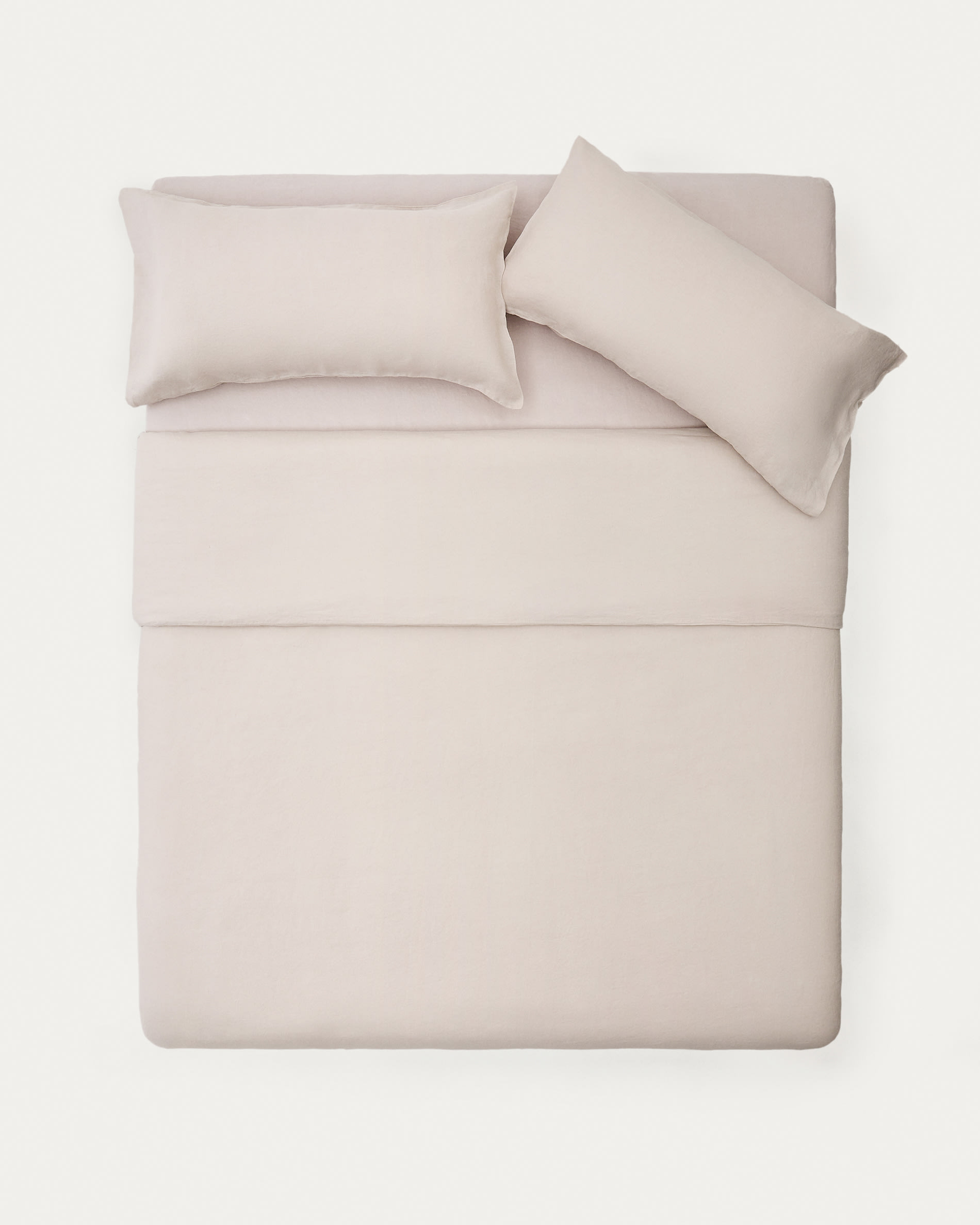Simmel grey linen blend duvet and pillow cover set for 180 cm bed