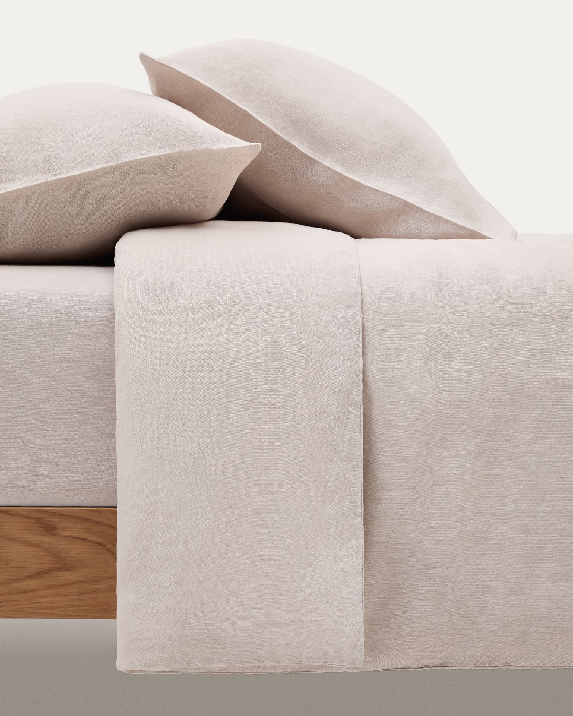 Simmel grey linen blend adjustable bottom sheet for 180 cm bed