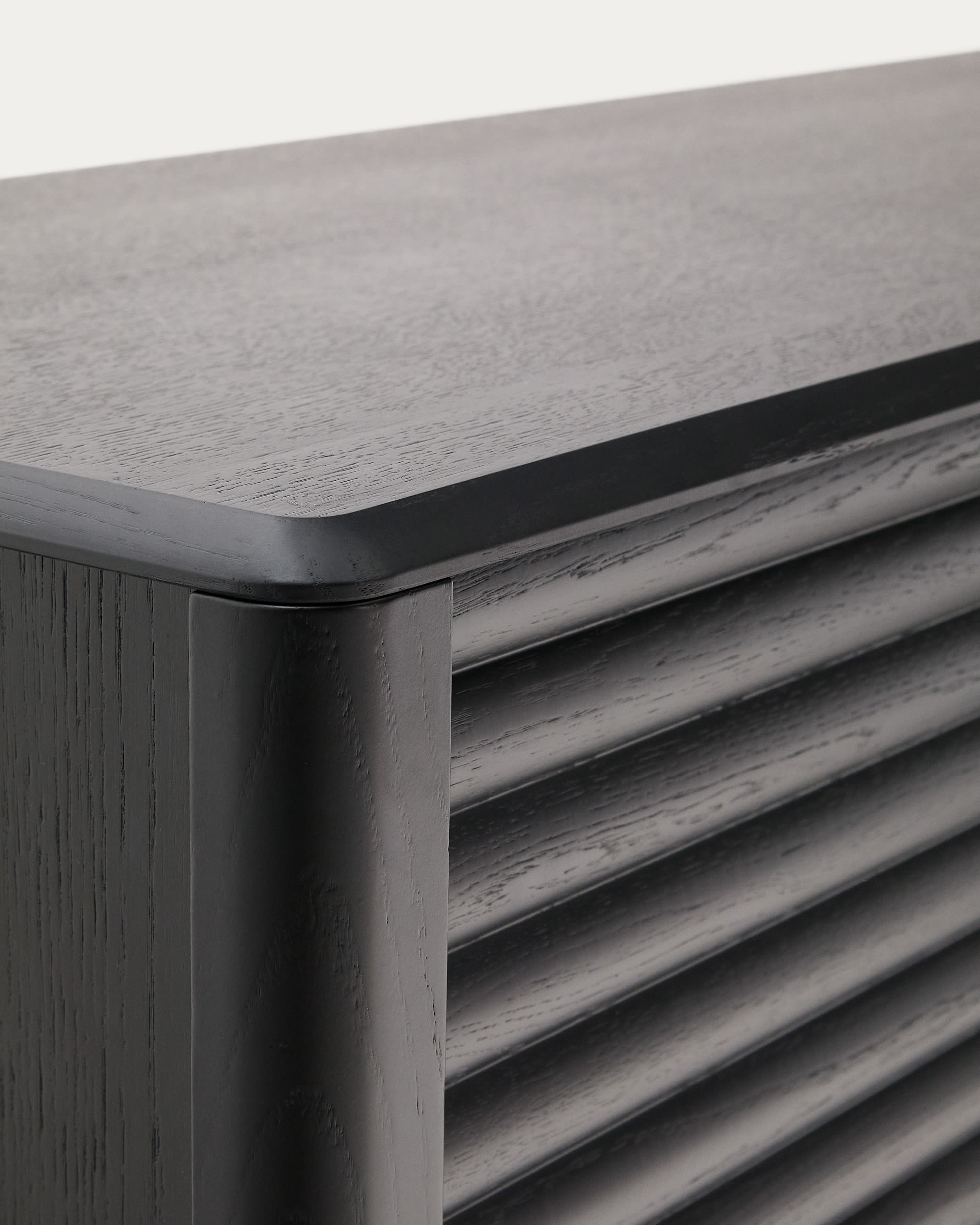 Lenon sideboard 3 doors and 3 drawers solid wood and black oak veneer 200x86cm FSC Mix Credit