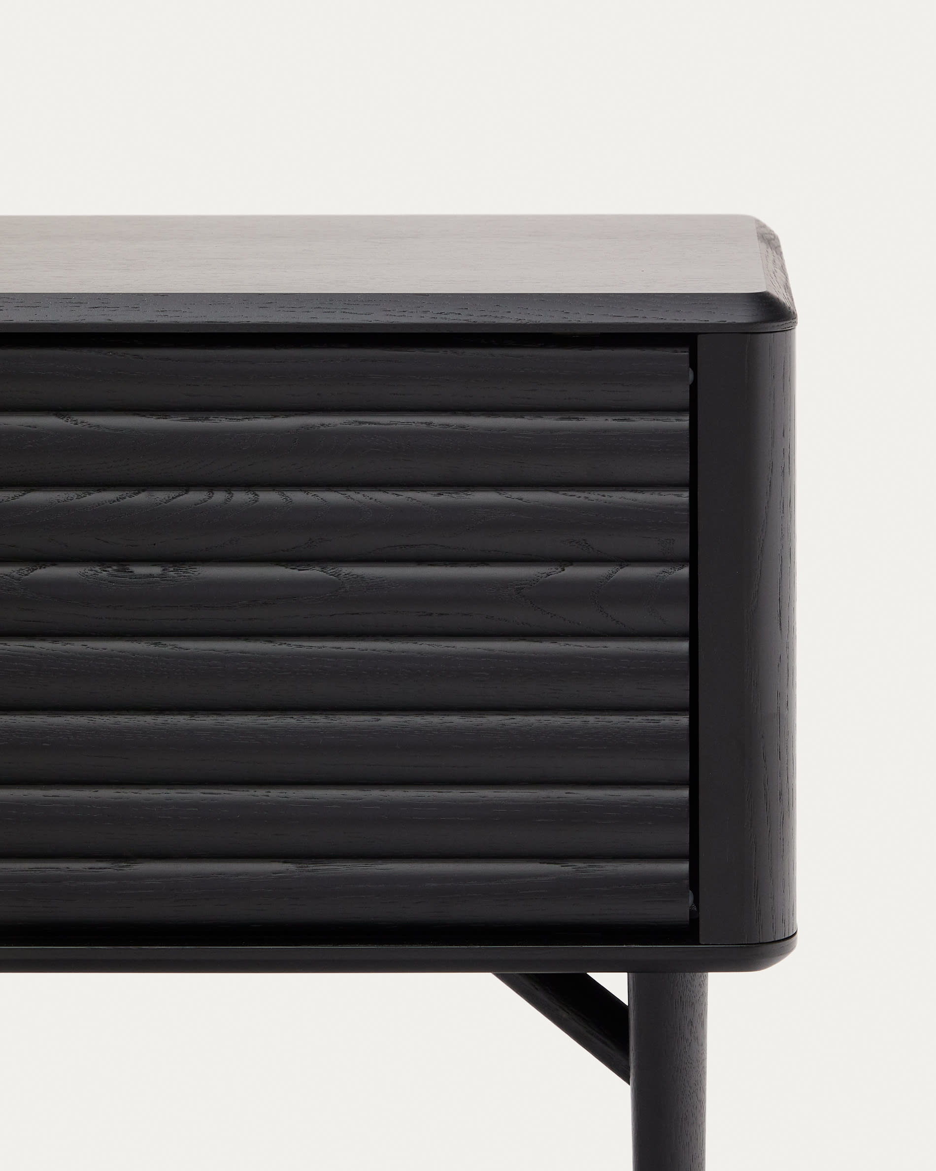 Lenon TV cabinet, 2 doors in solid wood and black oak veneer 200x57 cm FSC Mix Credit