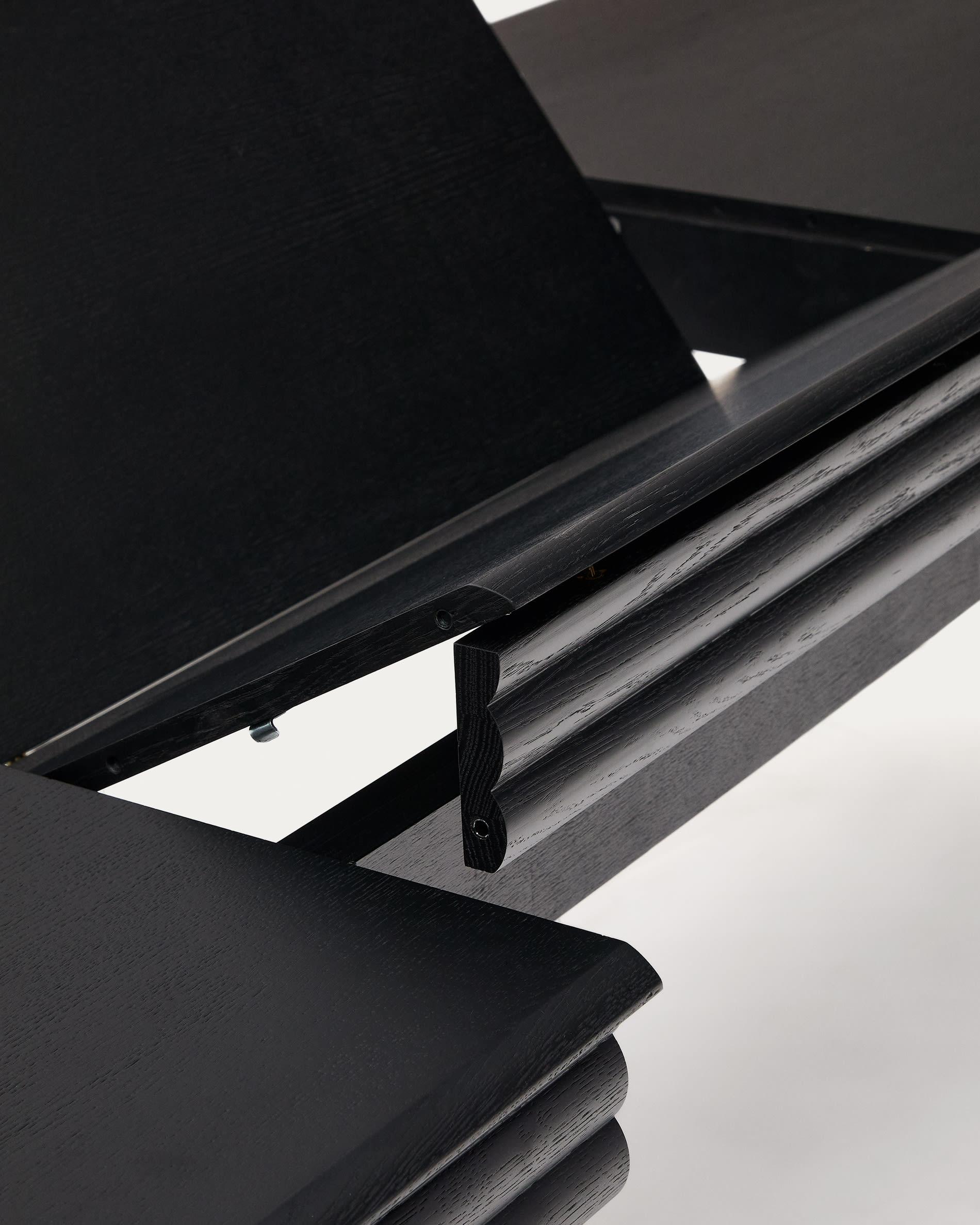 Lenon extending table in black oak veneer and solid oak 160(200)x90cm FSC Mix Credit