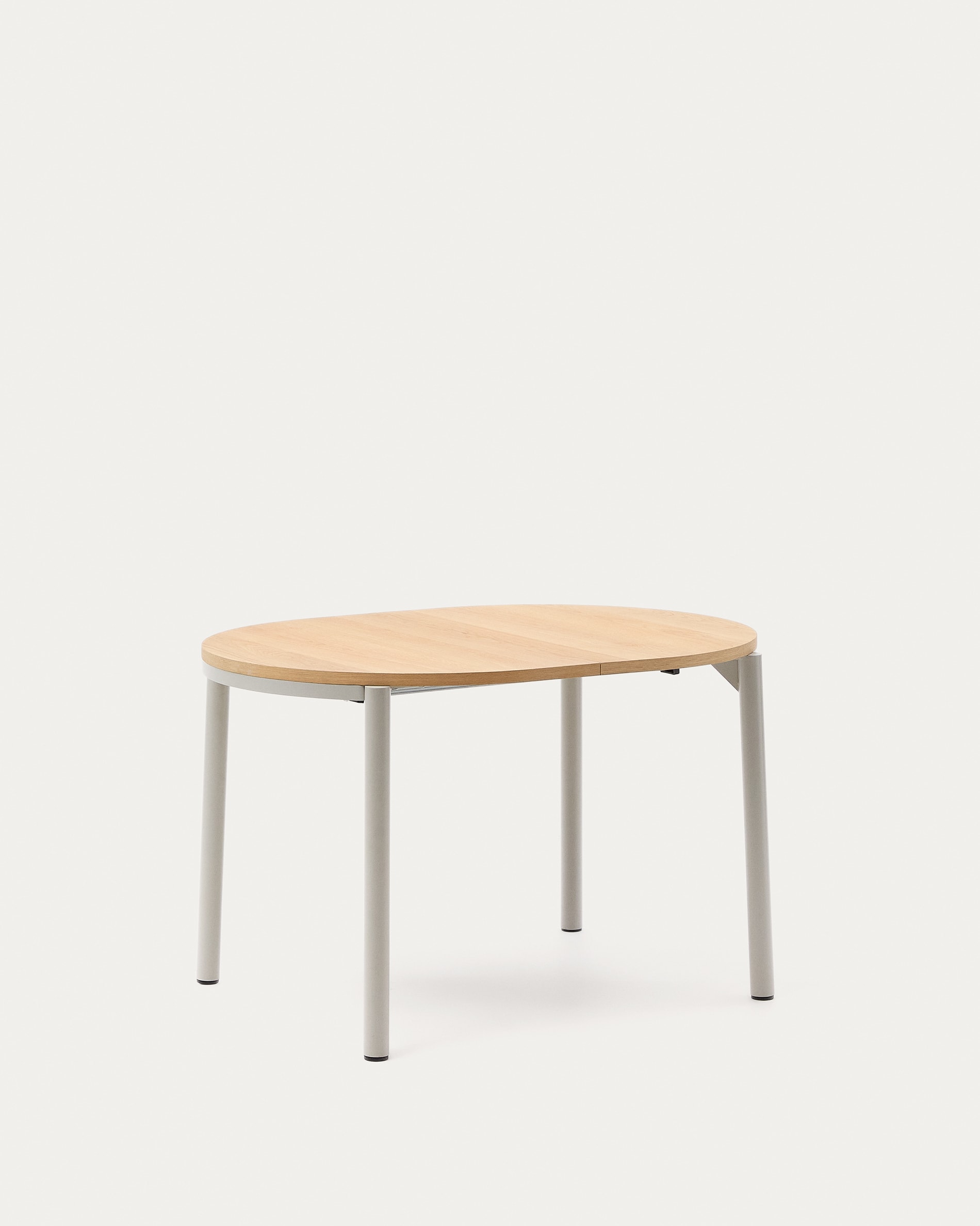 Montuiri extendable table in oak veneer and with steel legs in a grey finish, 120(200) x 90 cm