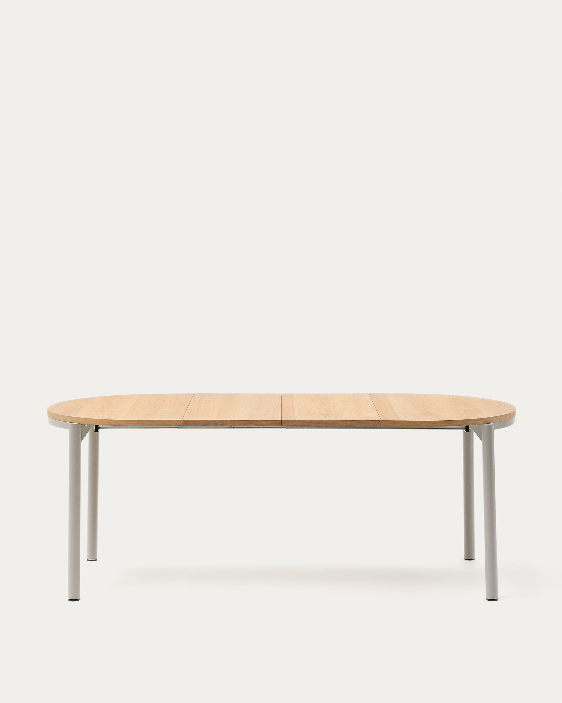 Montuiri extendable table in oak veneer and with steel legs in a grey finish, 120(200) x 90 cm